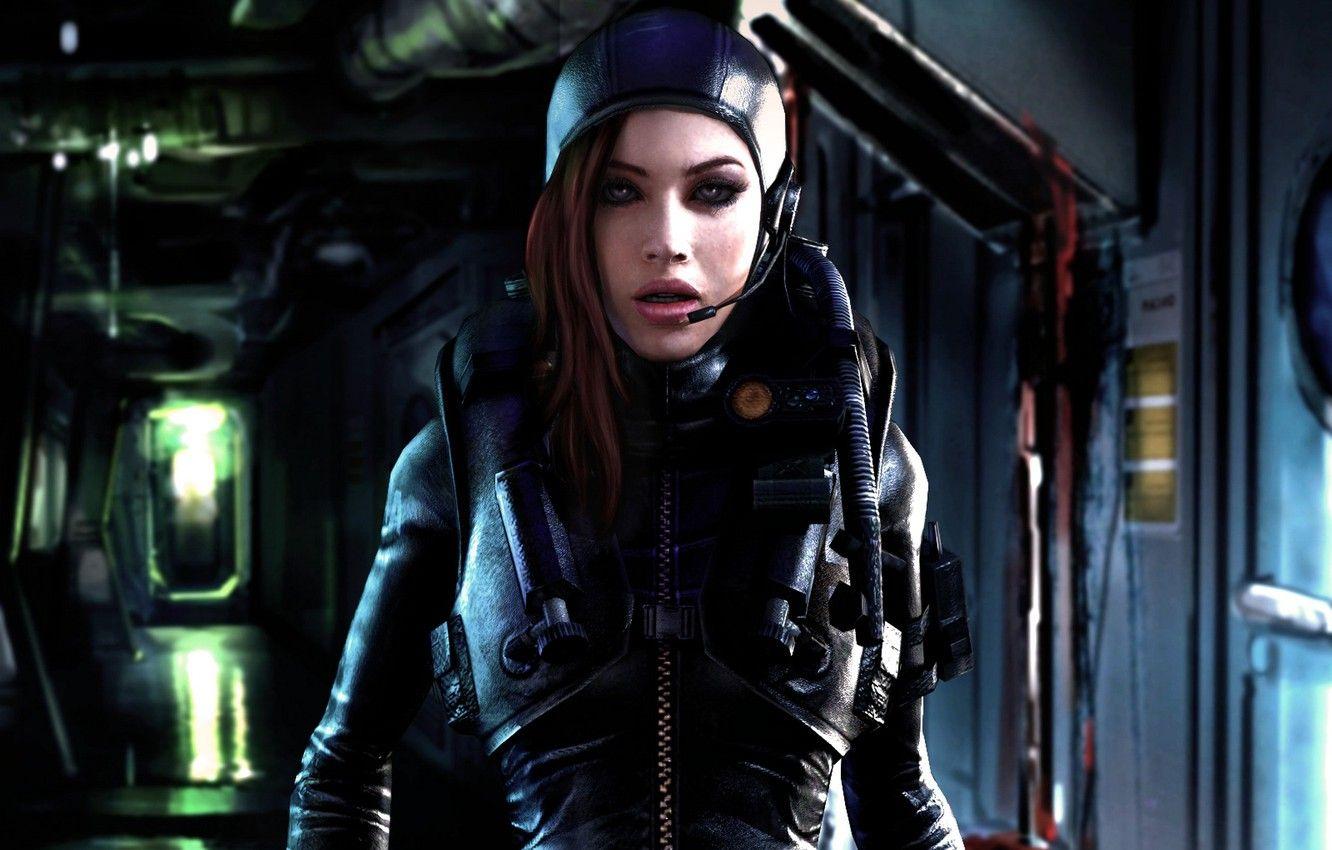 1332x850 Wallpaper girl, face, Capcom, fan art, Resident Evil: Revelations