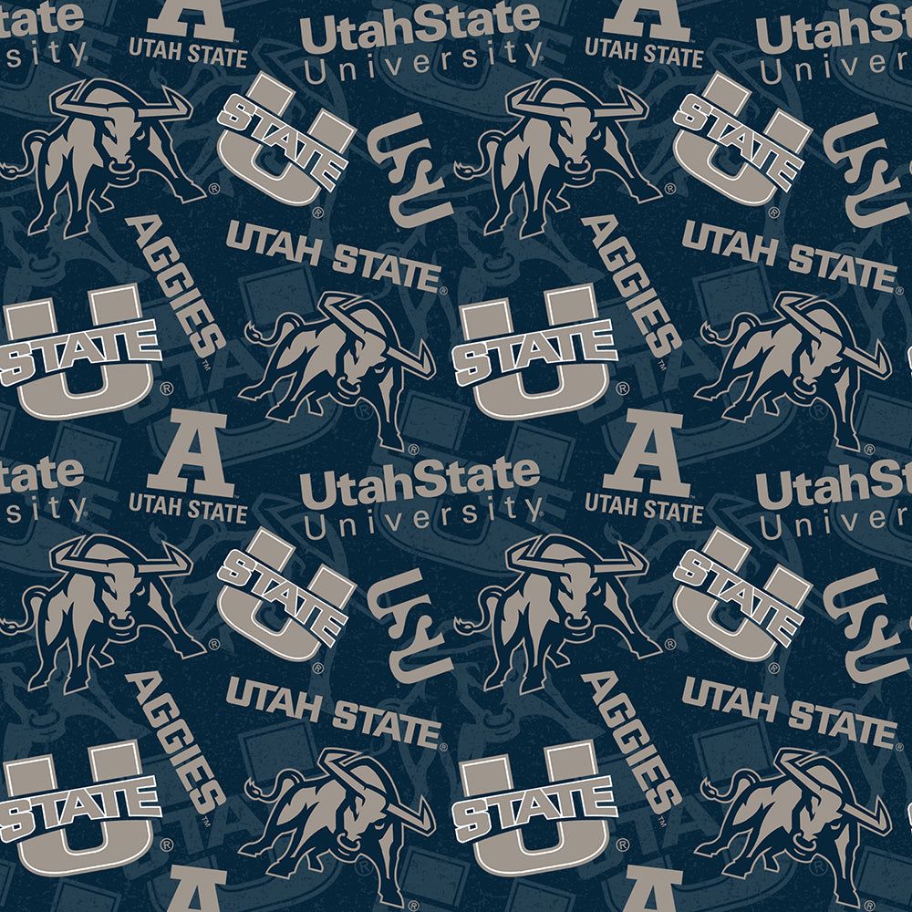 1000x1000 UTAH STATE UNIVERSITY Tone On Tone Minky 100% Polyester