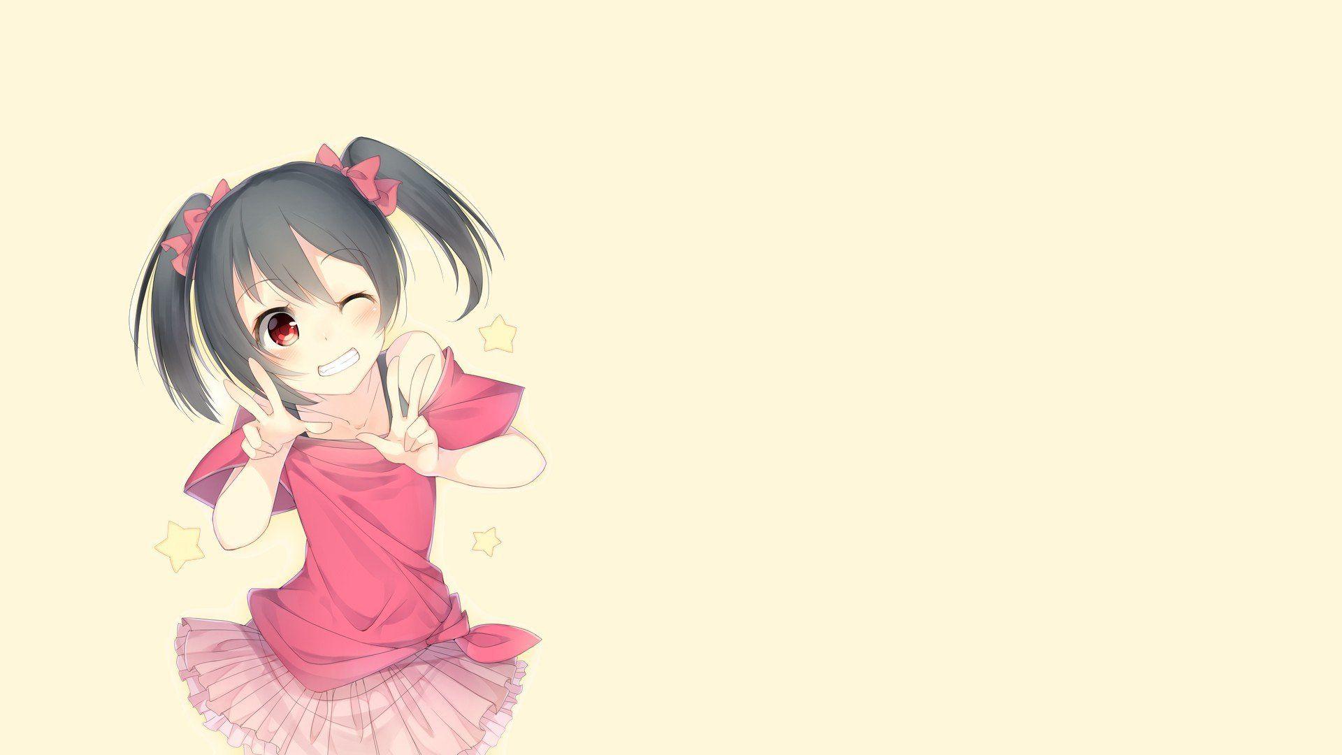 1920x1080 anime, Anime girls, Simple background, Love Live!, Yazawa Nico