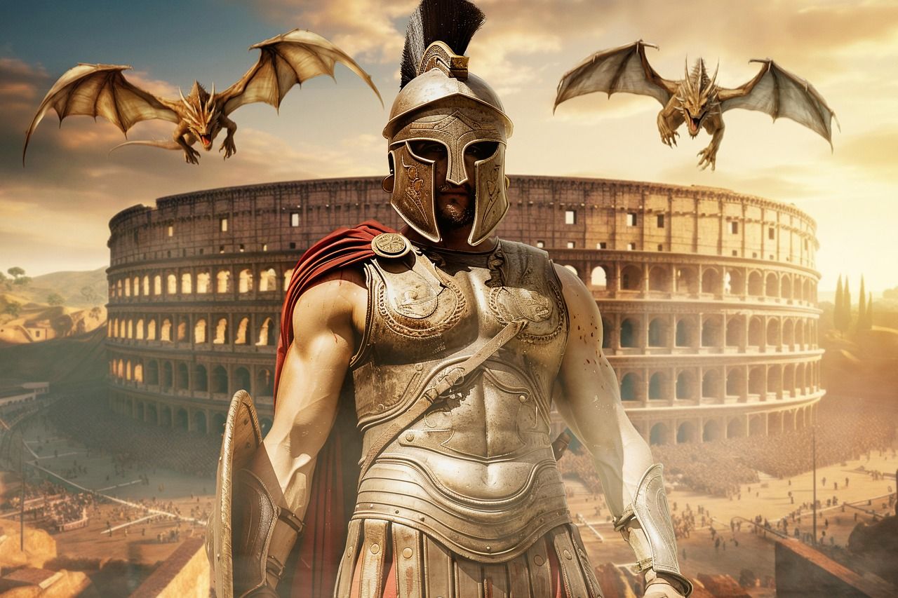 1280x853 Download Gladiator Warrior Colosseum. Royalty Free Stock Illustration Image
