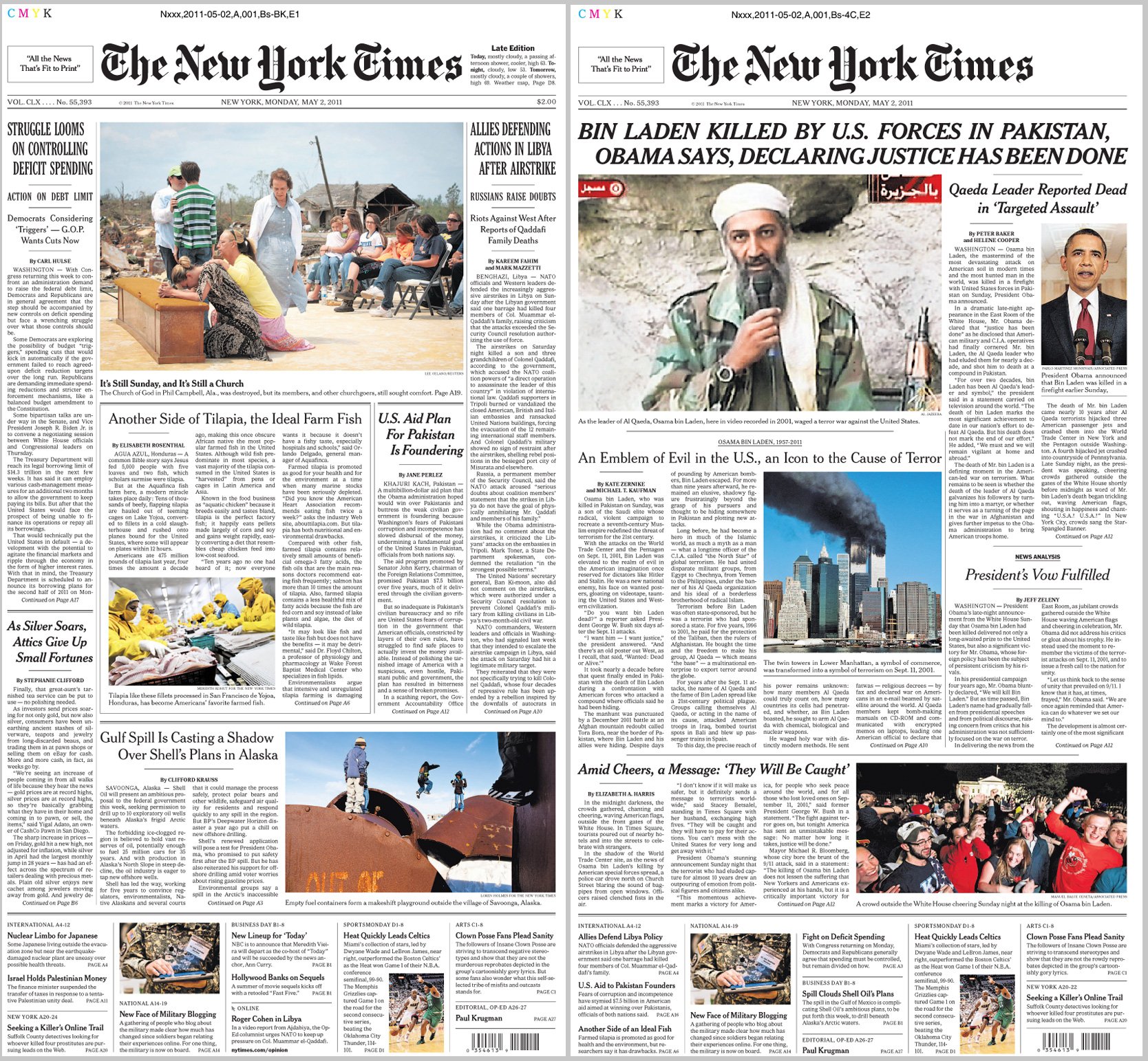 1668x1543 The Front Page of the 'New York Times' Before Bin Laden News