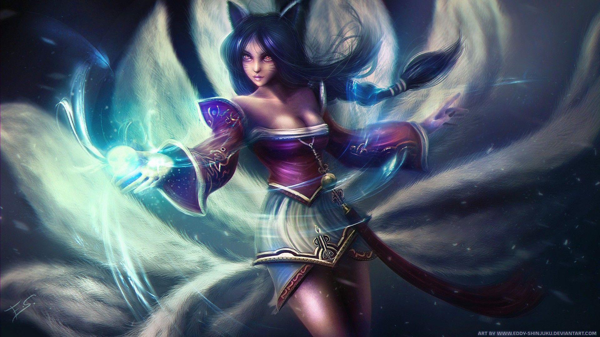1920x1080 #League of Legends, #video games, #anime, #Ahri, #fantasy