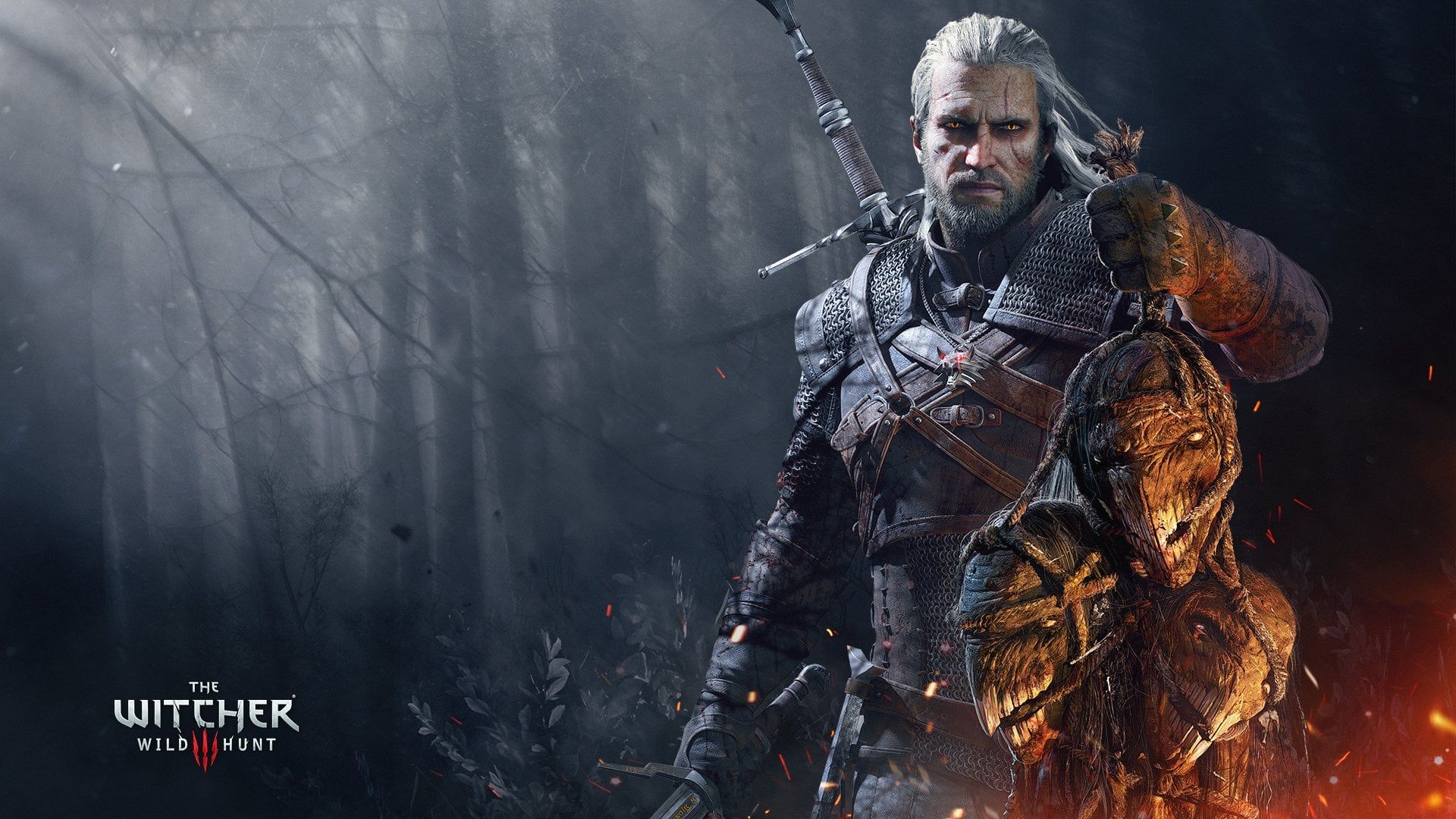 1920x1080 Geralt with trophies official wallpaper