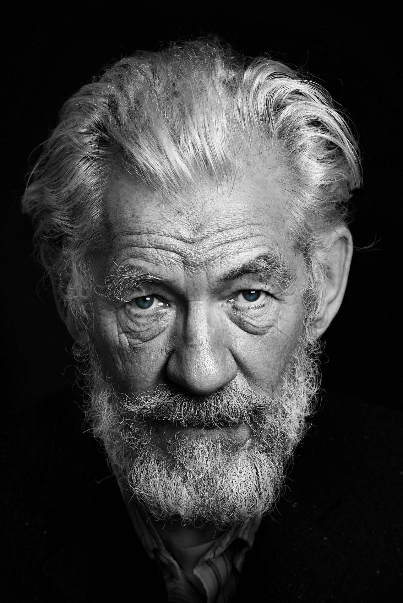 1283x1920 Download Portrait Of Sir Ian McKellen Wallpaper