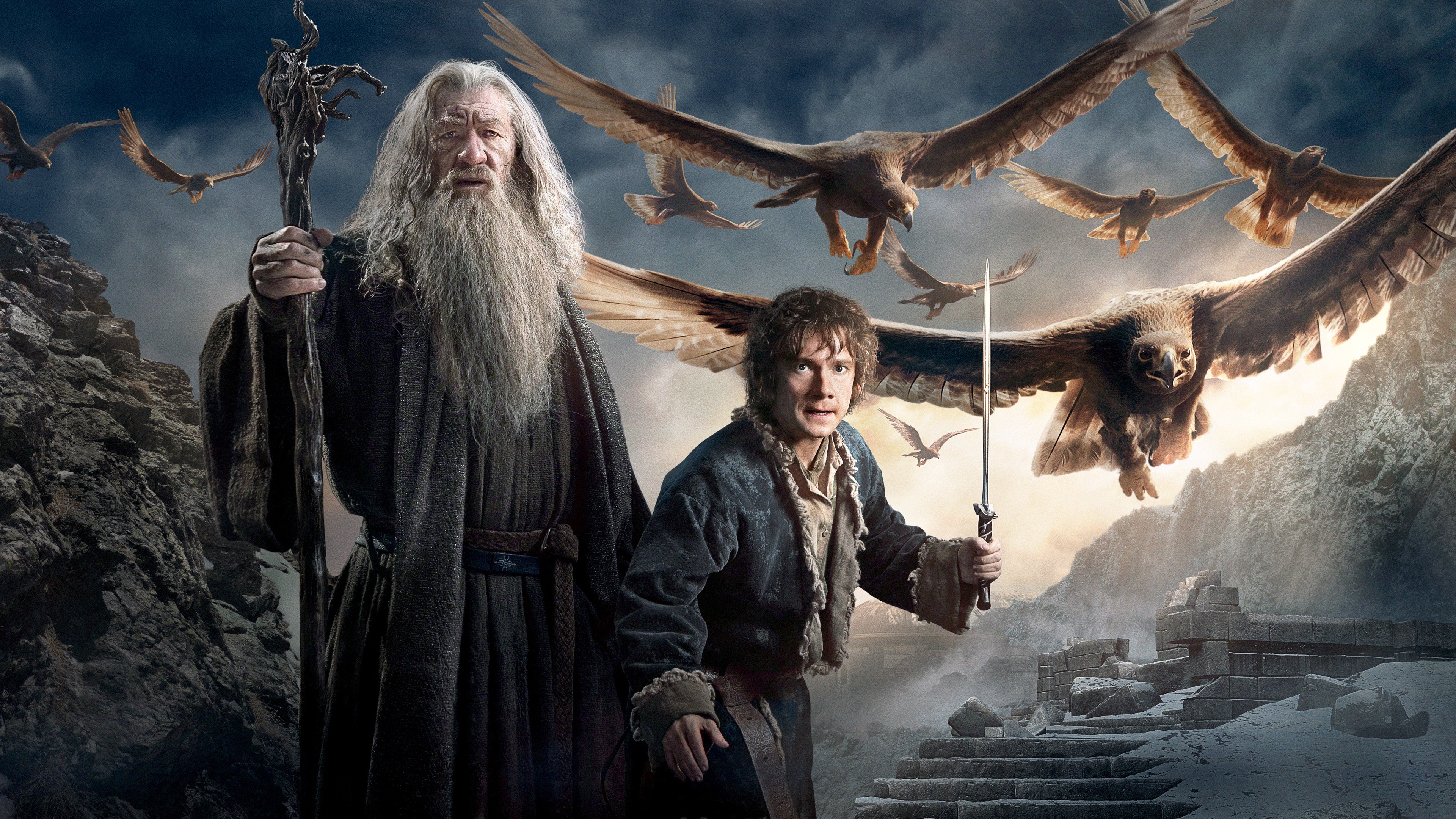 3840x2160 Wallpaper Gandalf Hobbit, Ian McKellen, The Hobbit The Desolation of Smaug, Gandalf, Bilbo Baggins, Background Free Image