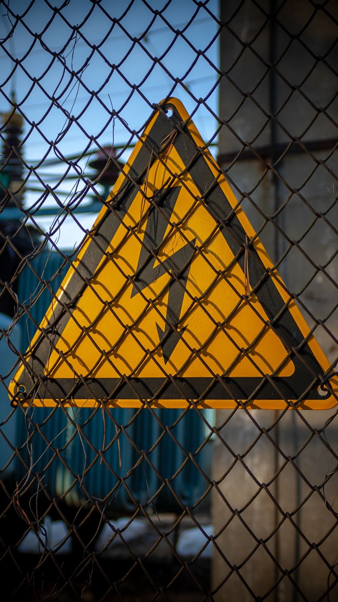 1080x1920 Wire Fence, Electricity Warning Sign 1206x2622 IPhone 16 17 Pro Wallpaper, Background, Picture, Image