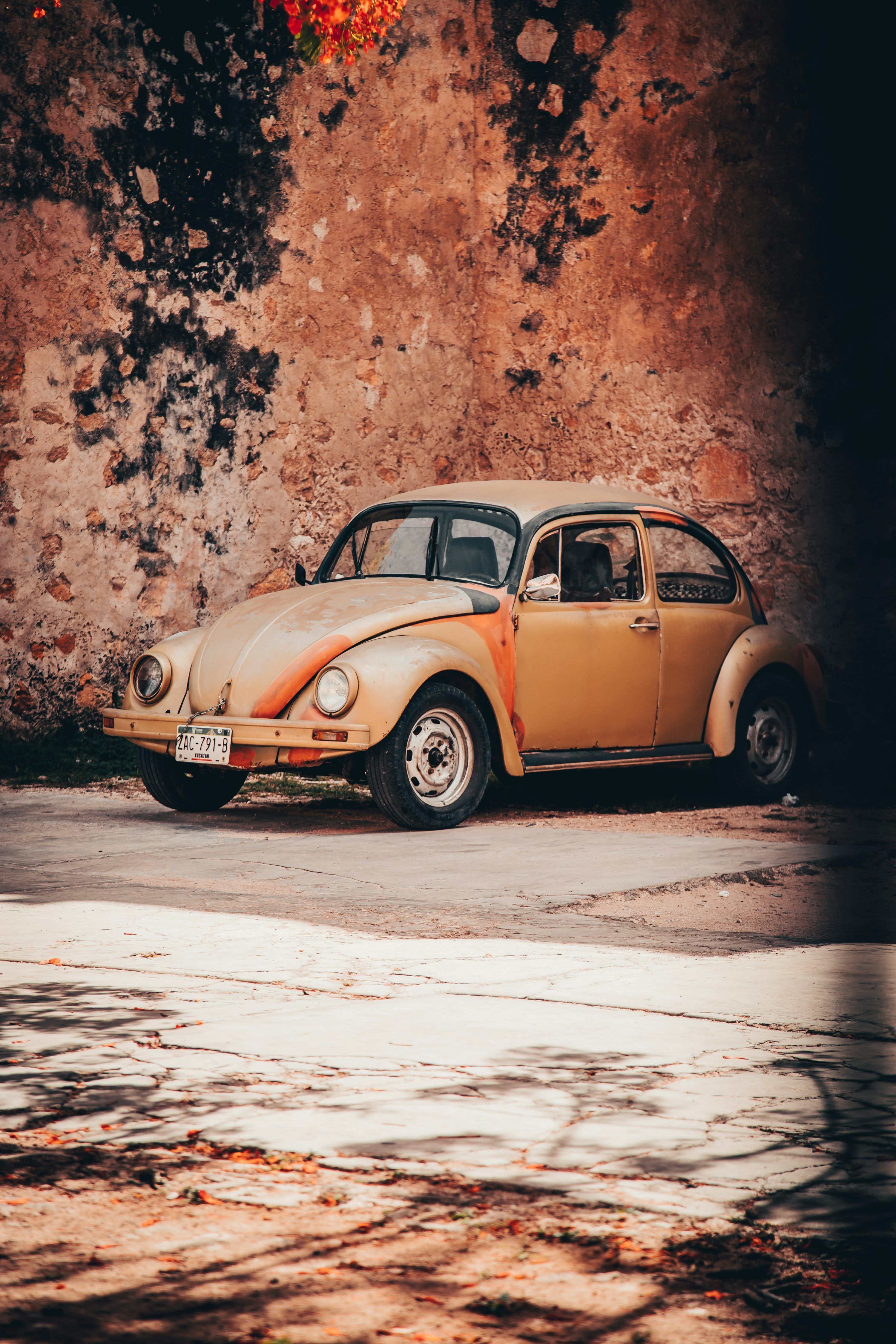 3000x4500 Parked brown Volkswagen Beetle photo