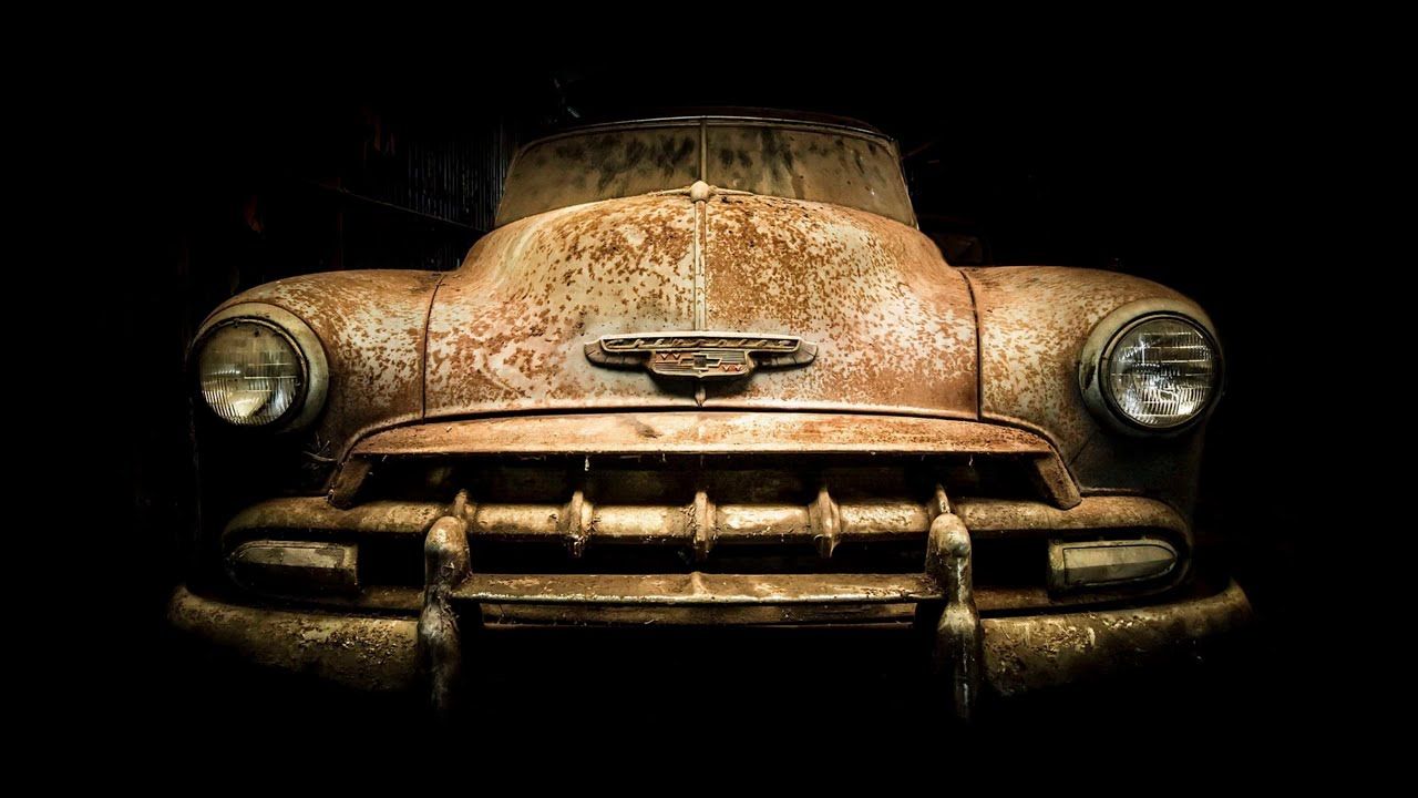 1280x720 Abandoned Vintage Cars Wallpaper. Creepy Old Rusty Moss Wreck 4k HD