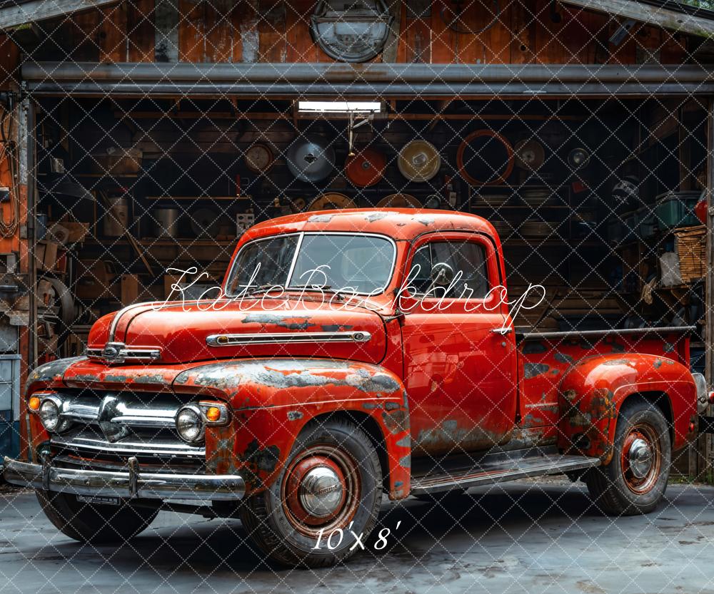 1000x833 Vintage Red Rusty Classic Truck Backdrop