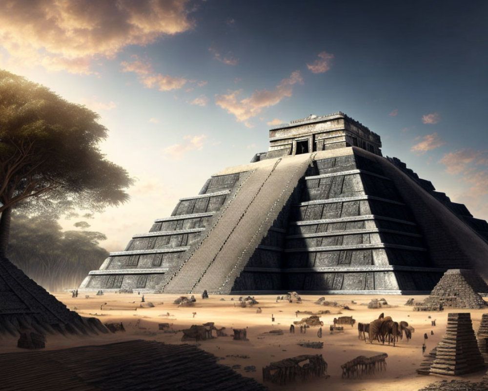 1000x800 image Of A Depiction From Star Wars Mesoamerican Style Temple Pyramids Rise Above The Treetops Of The Surrounding Jungle. Deep Dream Generator