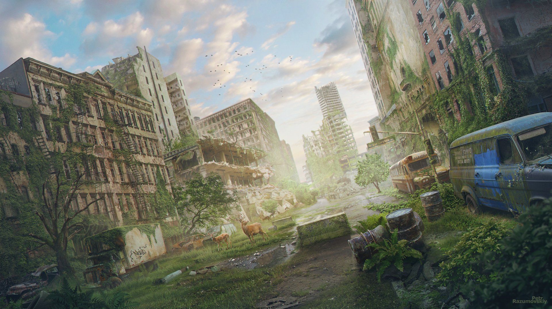 1920x1078 Post Apocalyptic Sci Fi City Ruins HD Wallpaper By Petr Razumovskiy