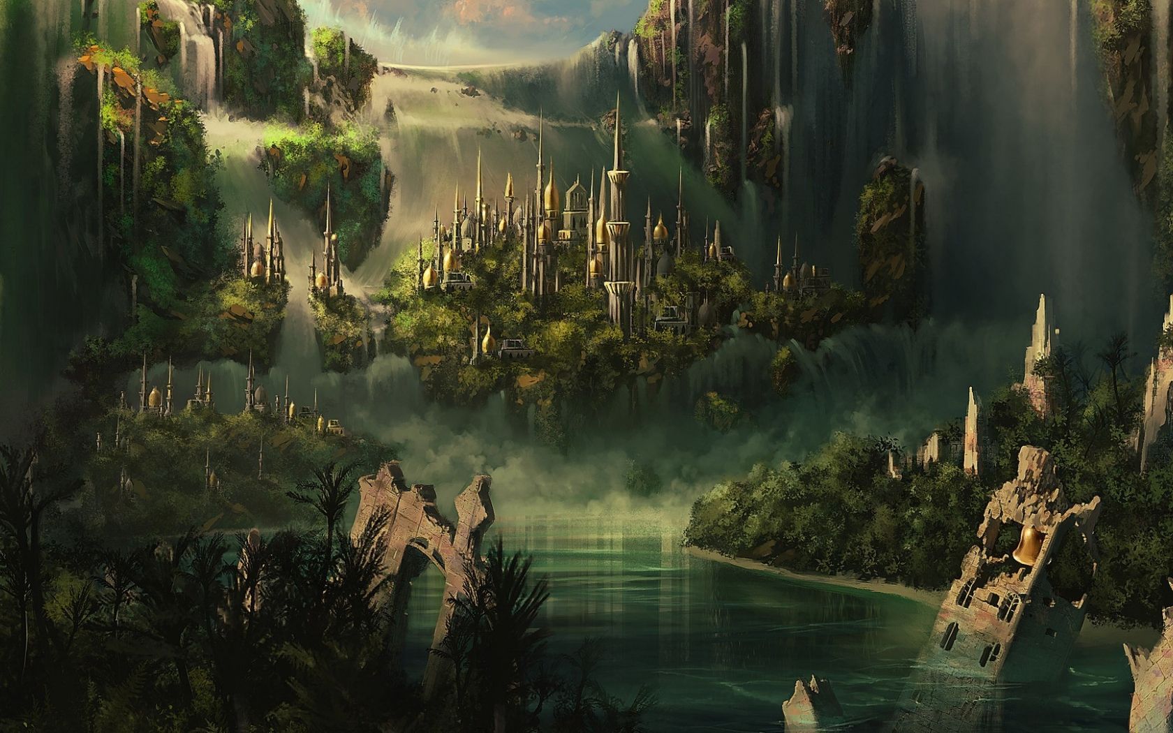 1680x1050 Ruined Castle Wallpaper
