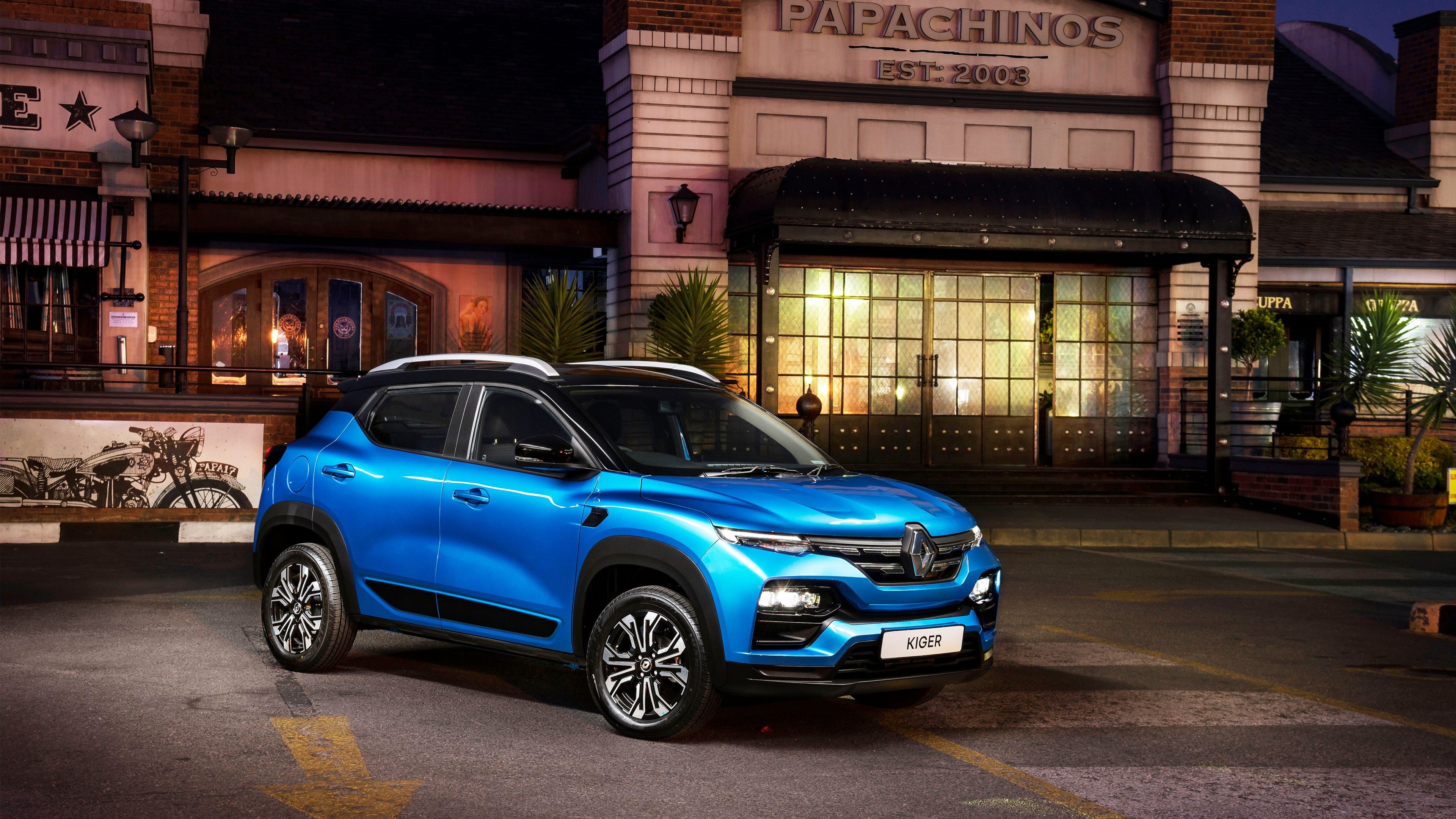 3840x2160 Blue Renault Kiger 4K HD Cars Wallpaper