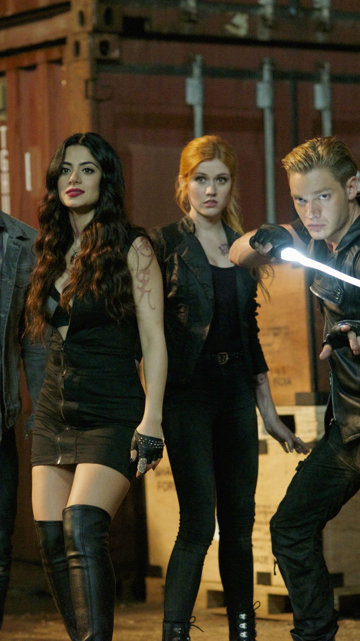1440x2560 Wallpaper Shadowhunters, Katherine McNamara, Dominic Sherwood