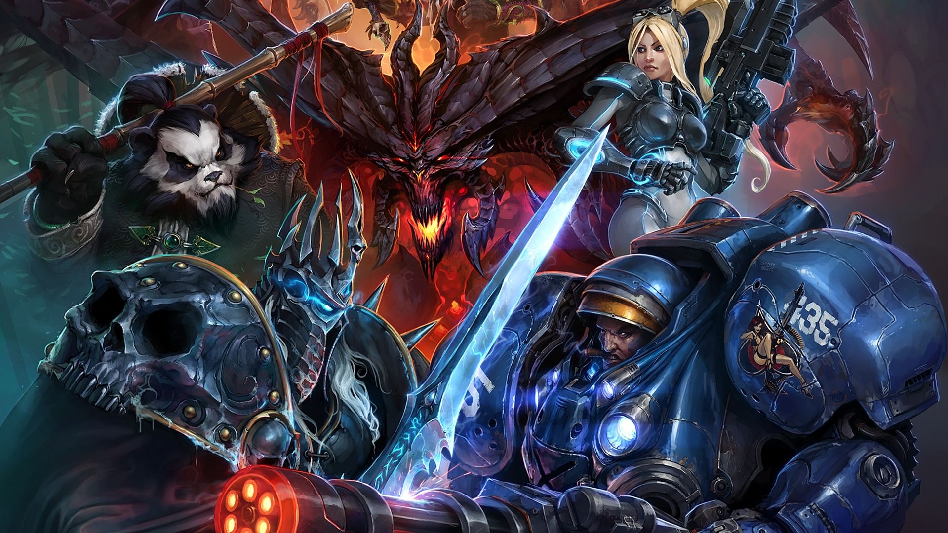 1920x1080 Wallpaper starcraft, diablo, warcraft, Blizzard Entertainment, heroes of the storm art for mobile and desktop, section игры, resolution 1920x1080