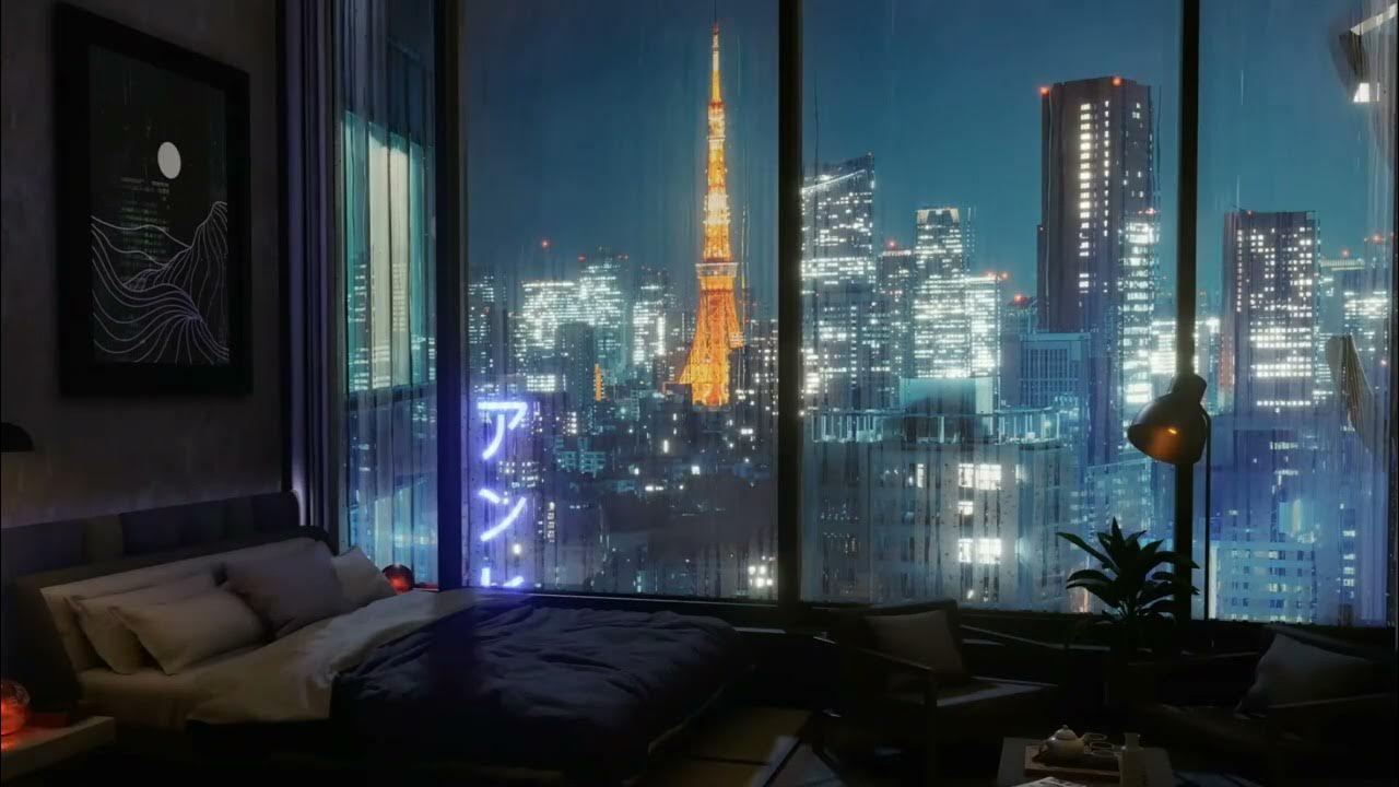 1280x720 Hour Live Wallpaper 4K Tokyo Apartment with Rain Sound