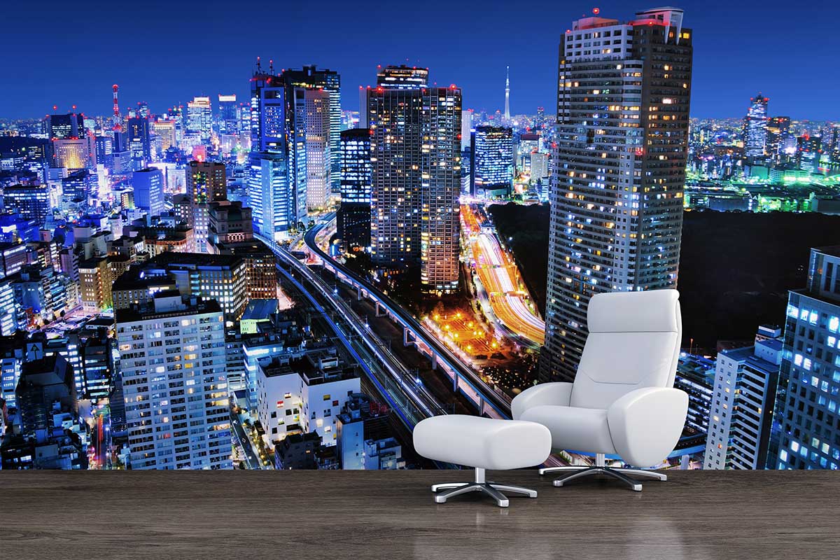 1200x800 Tokyo City Night View Mural Wallpaper Malaysia