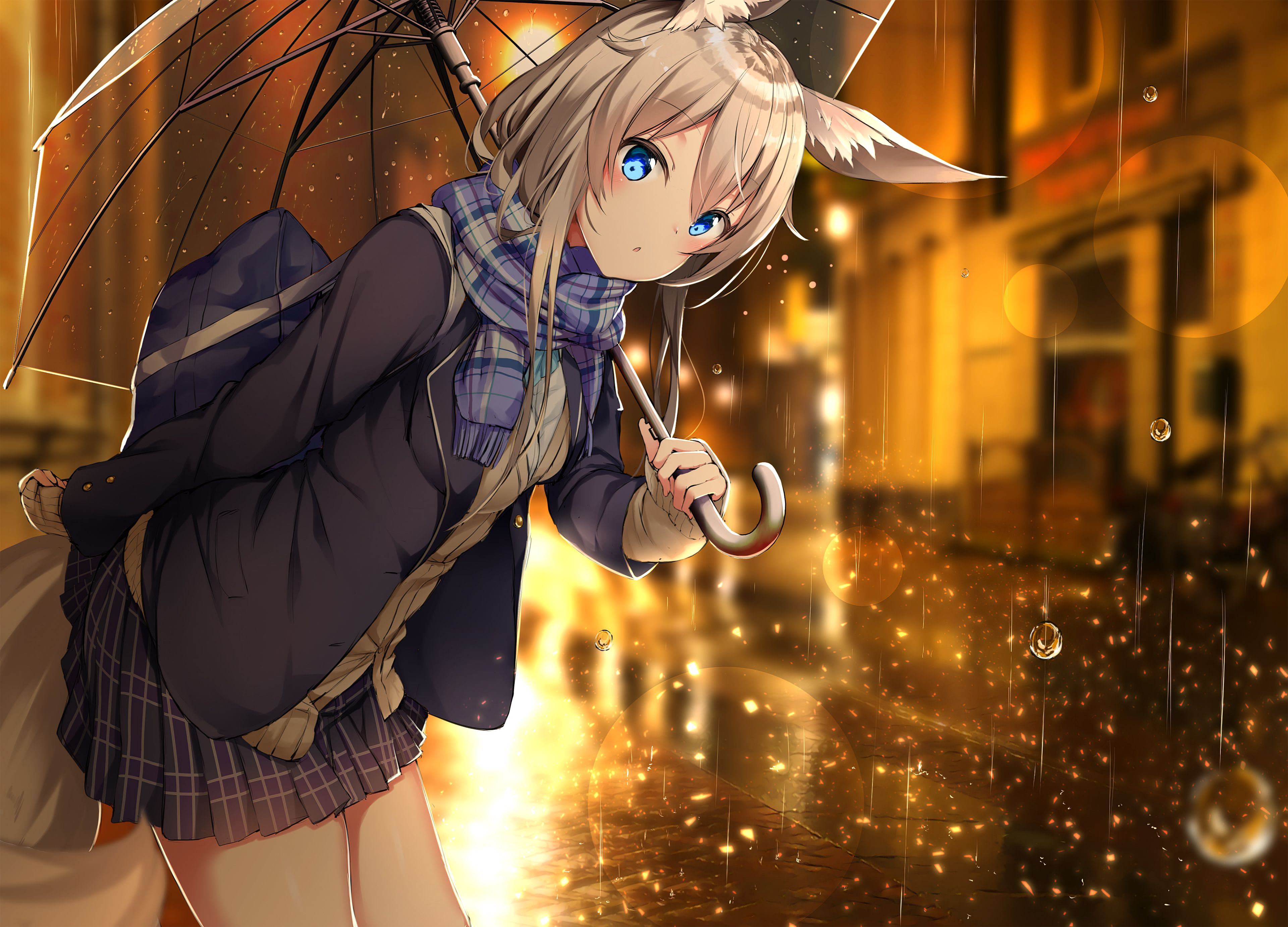3840x2765 Wallpaper Sad Anime Girl Umbrella, Anime, Digital Art, Art, Artist, Background Free Image