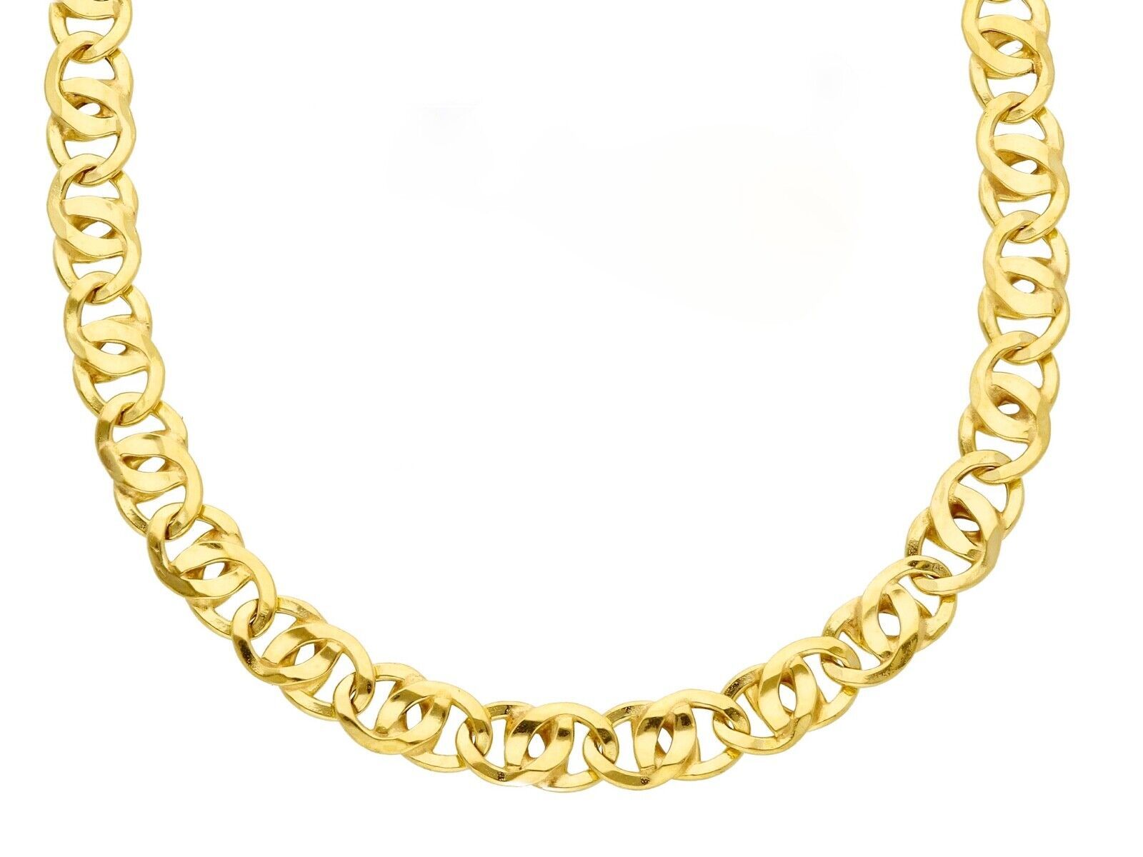 1600x1200 18K YELLOW GOLD CHAIN TIGER EYE INFINITY FLAT BIG LINKS 6 mm, LENGTH 60cm
