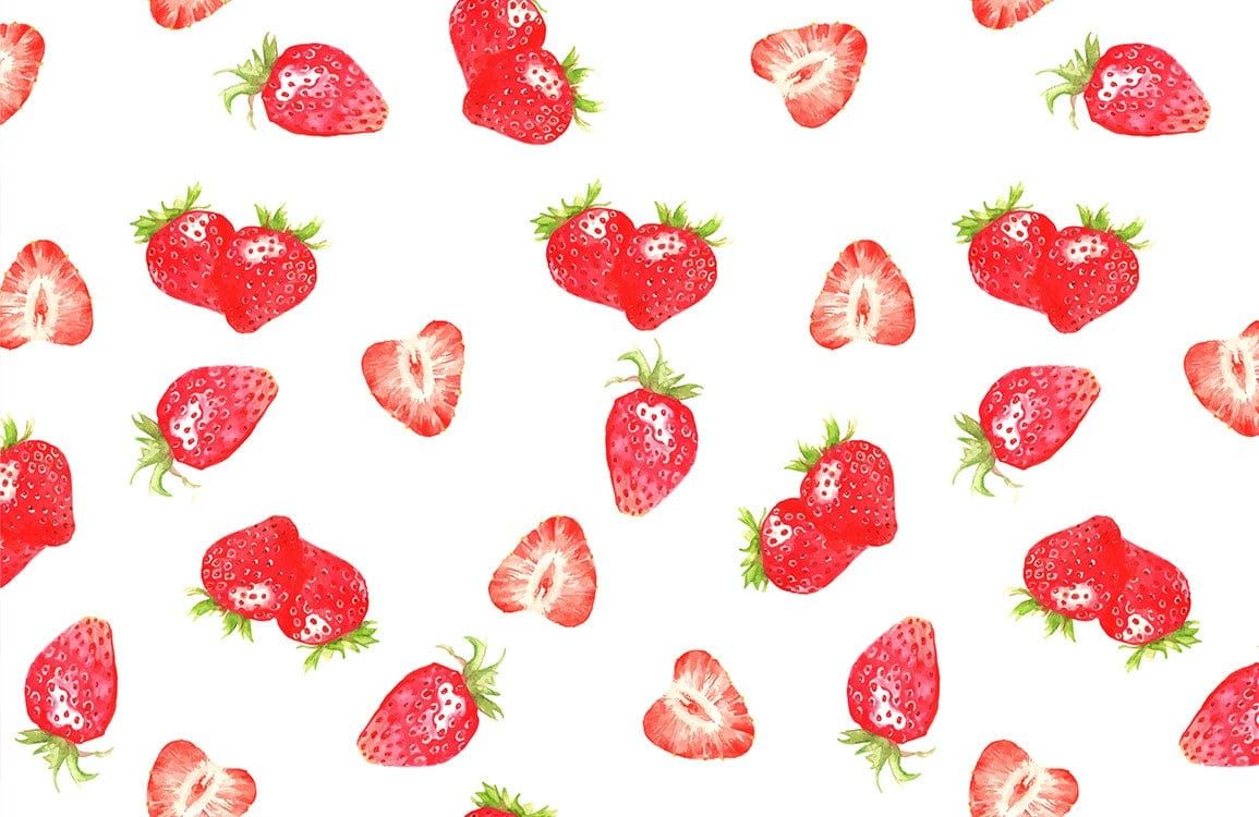 1155x750 Red Whimsical Strawberry Pattern Mural Wallpaper