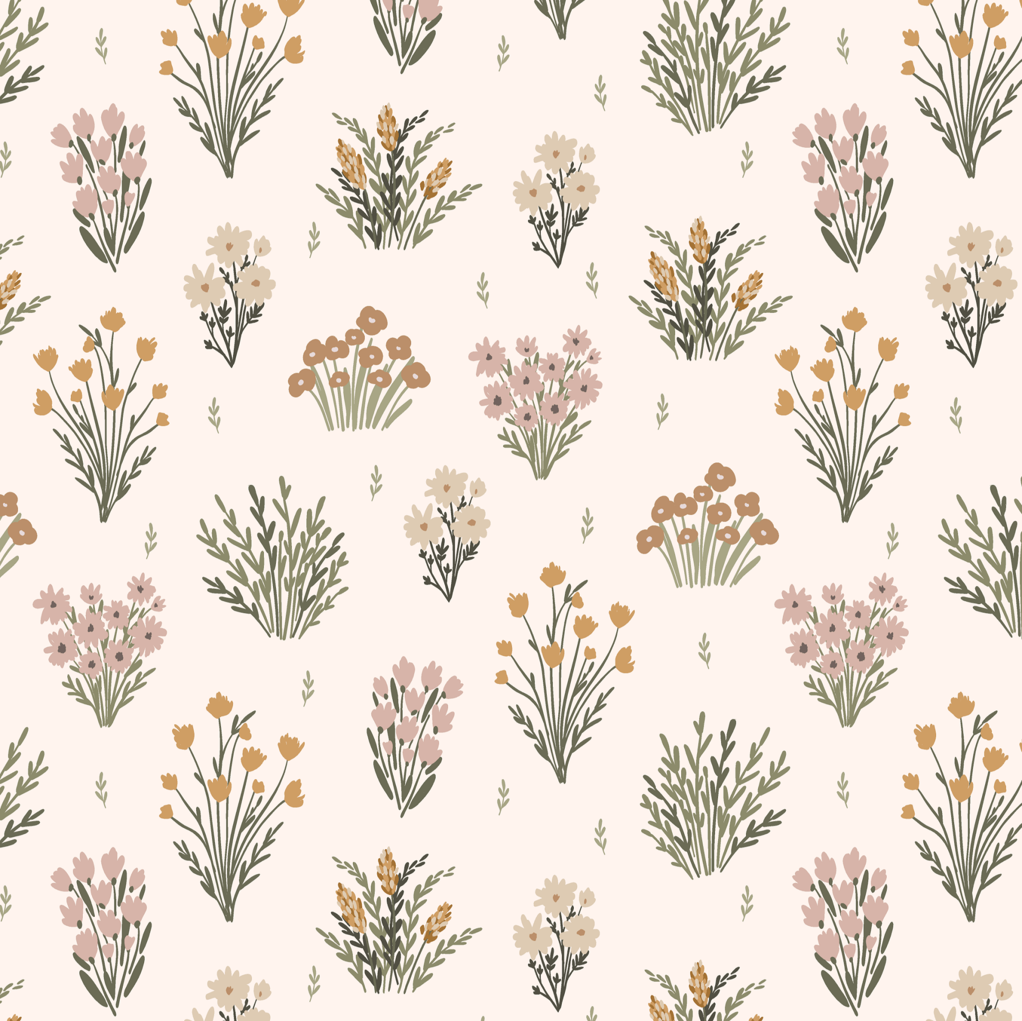 2048x2047 Pastel Flower Peel and Stick Wallpaper