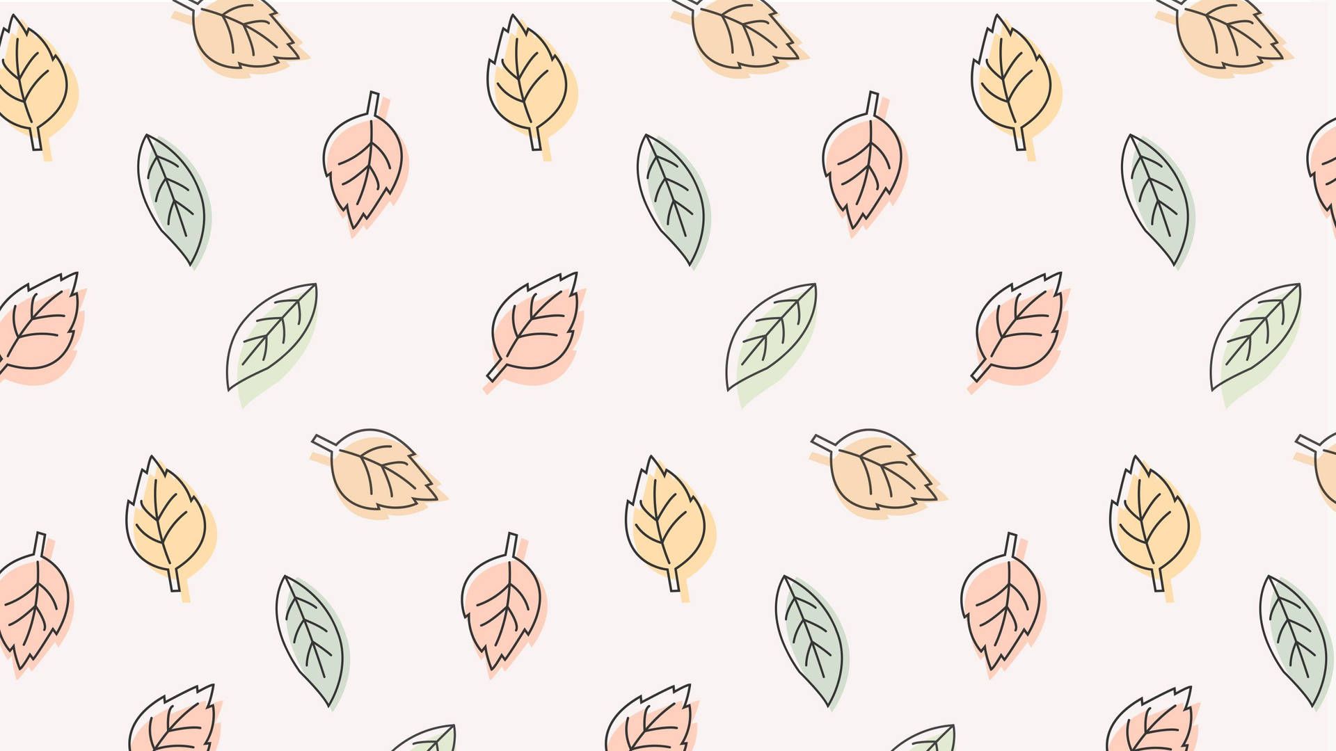 1920x1080 Download Pastel Leaves Aesthetic Pattern Wallpaper