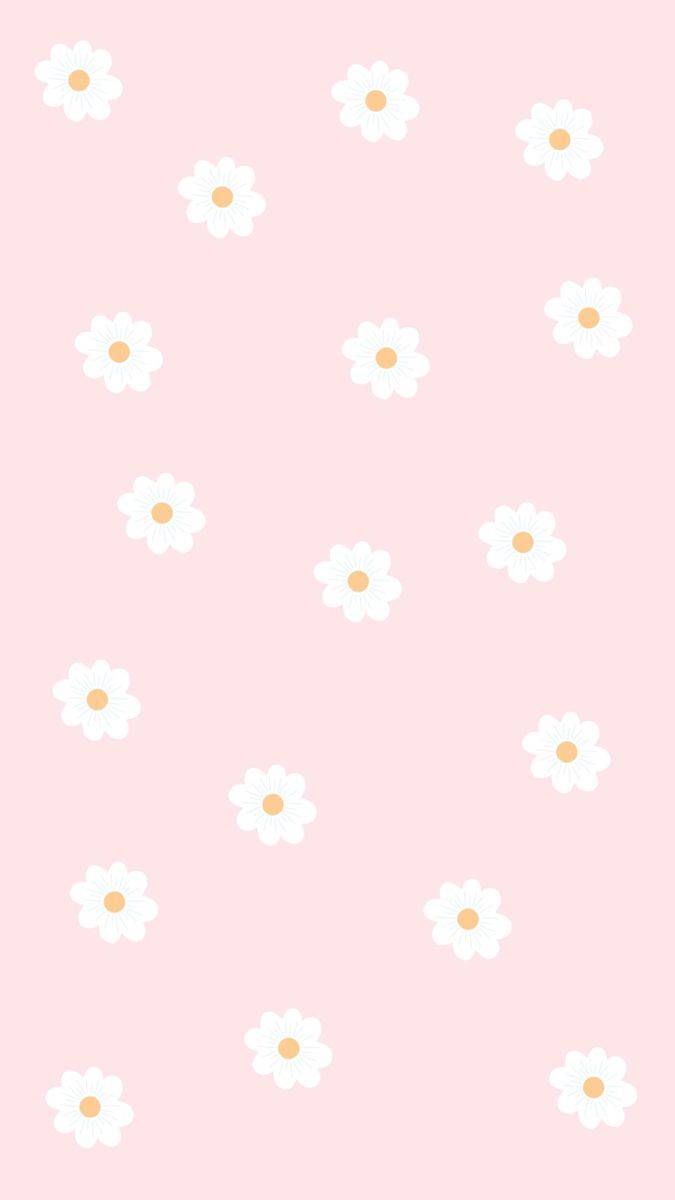 675x1200 Download Pink Kawaii Flower Seamless Pattern Wallpaper