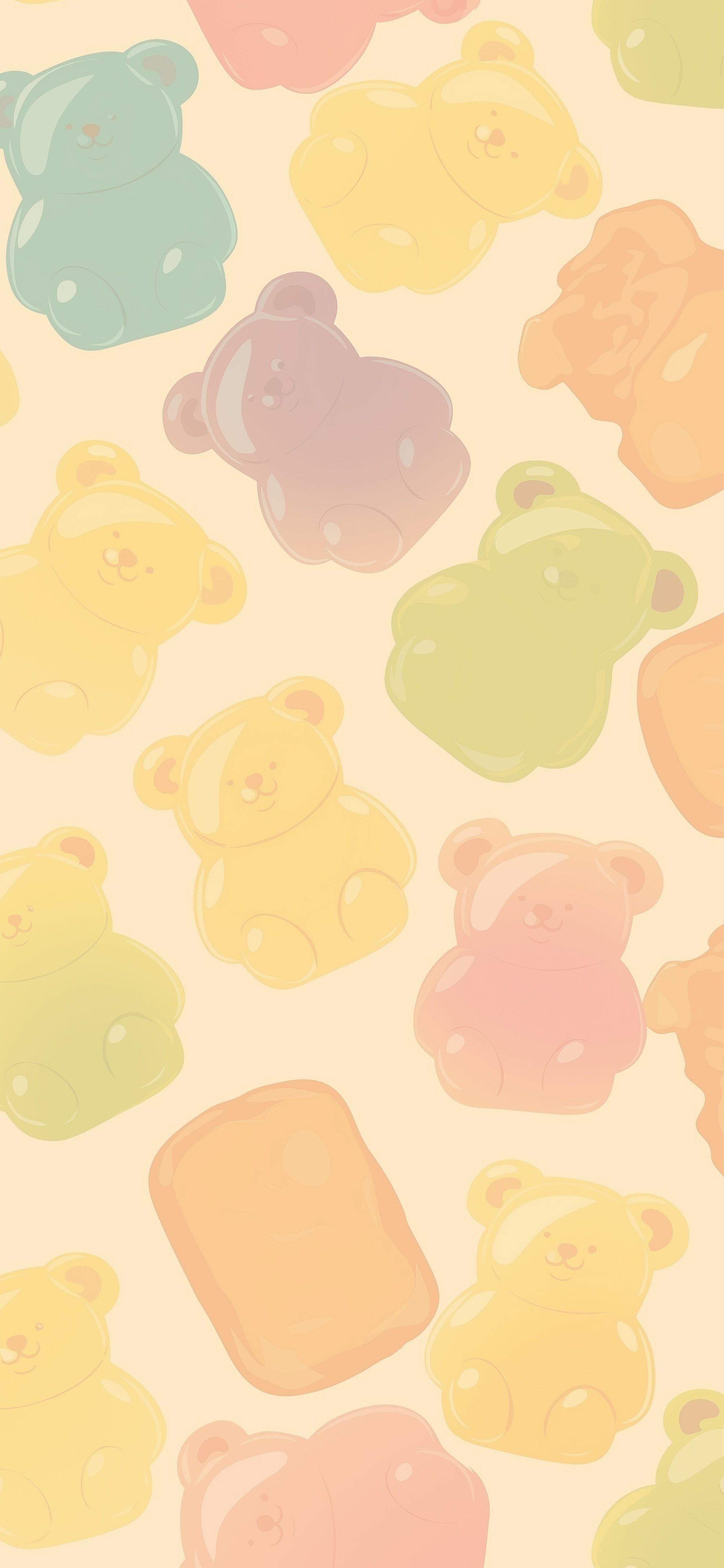 2000x4329 Cute Gummy Bears Pattern Candy Wallpaper