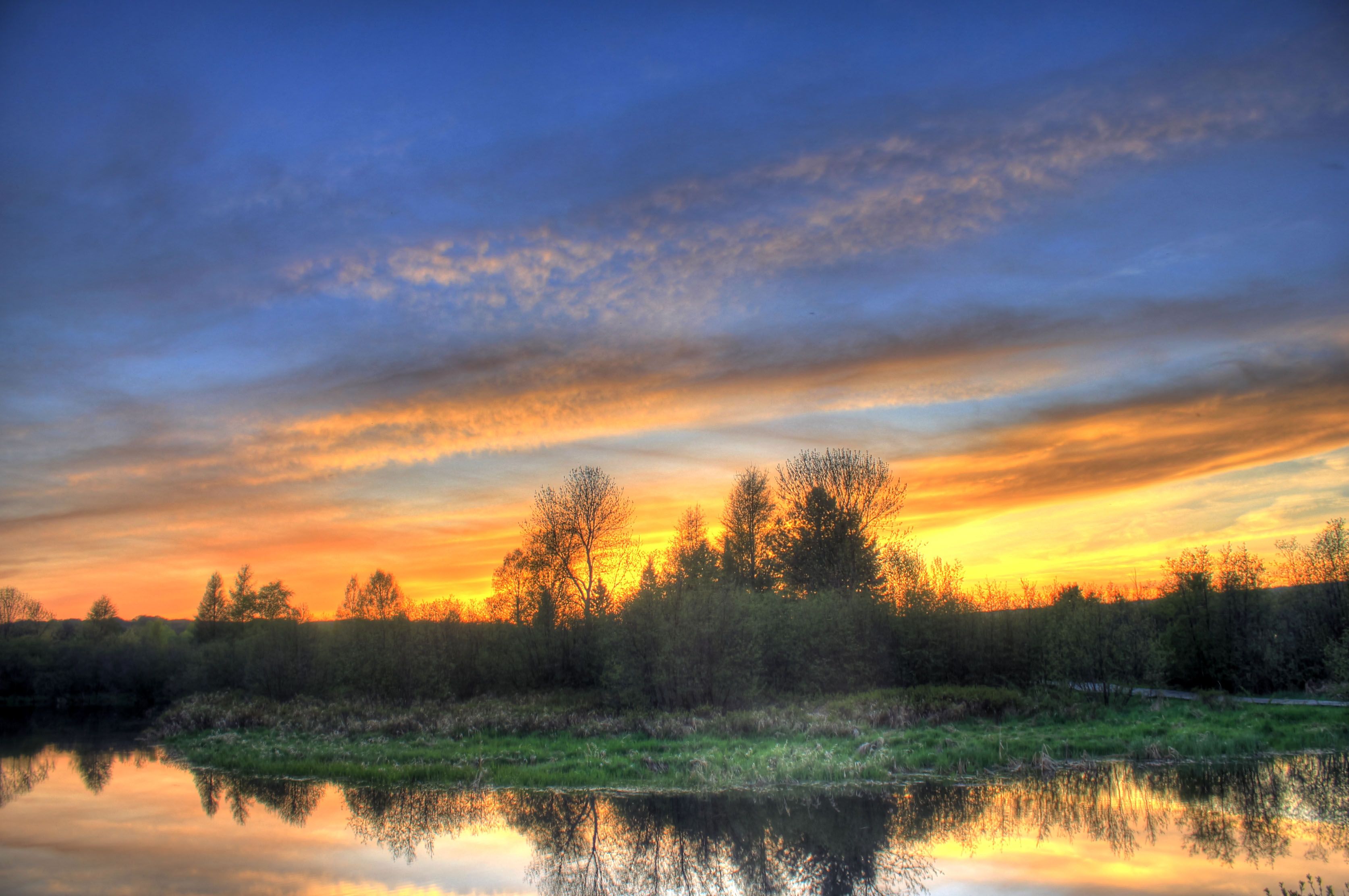 3348x2224 Sunset over the river in the Upper Peninsula, Michigan image Domain photo
