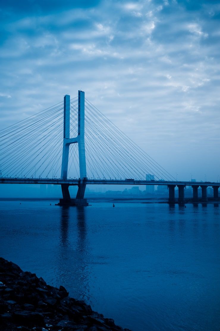 740x1110 Blue bridge Image