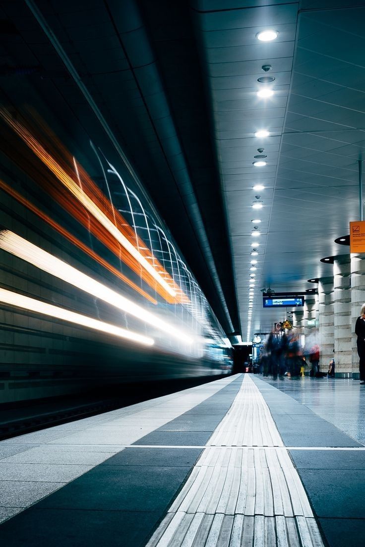 736x1104 Night metro station
