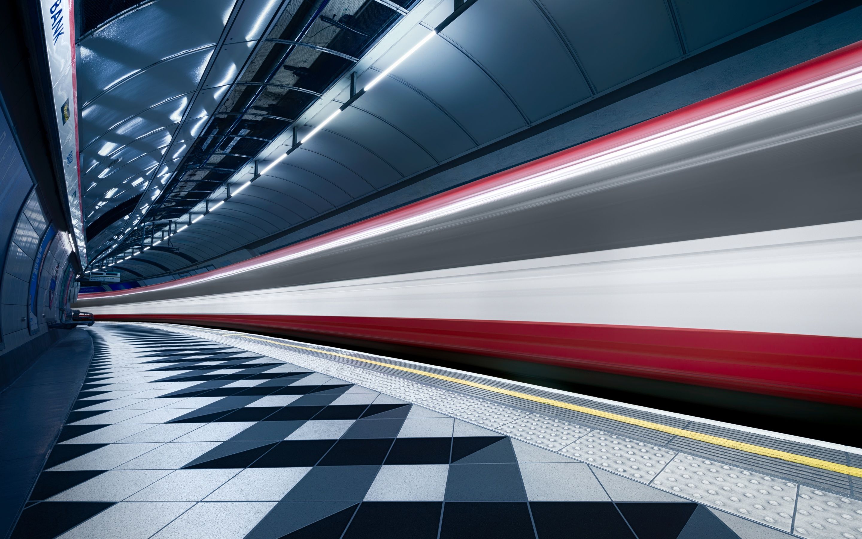 2880x1800 Bank Station Wallpaper 4K, Blurred, Train, London, England