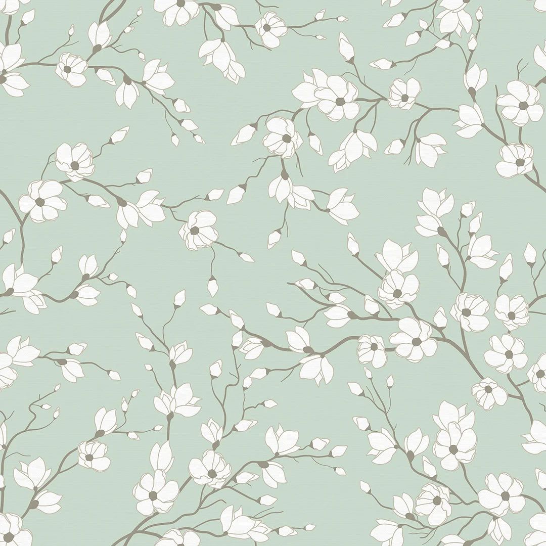 1080x1080 Spring Blossom Wallpaper in Sage Green