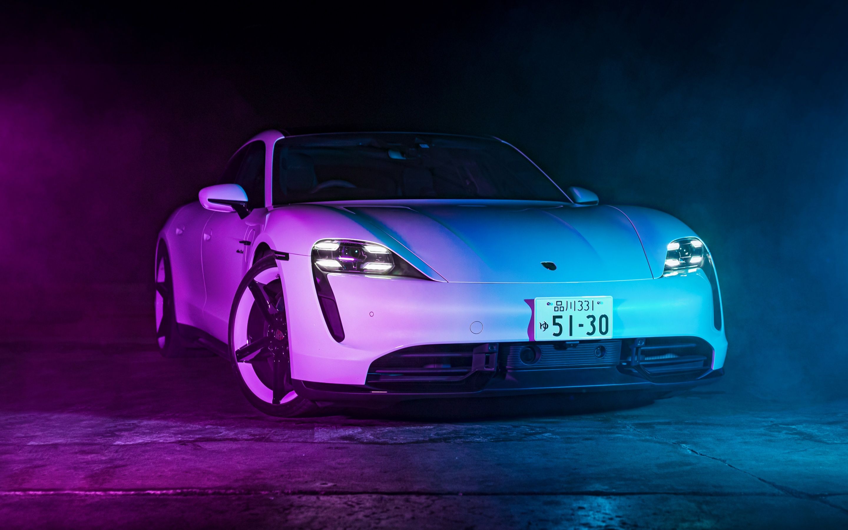 2880x1800 Porsche Taycan Turbo S Wallpaper 4K, Neon light, 5K