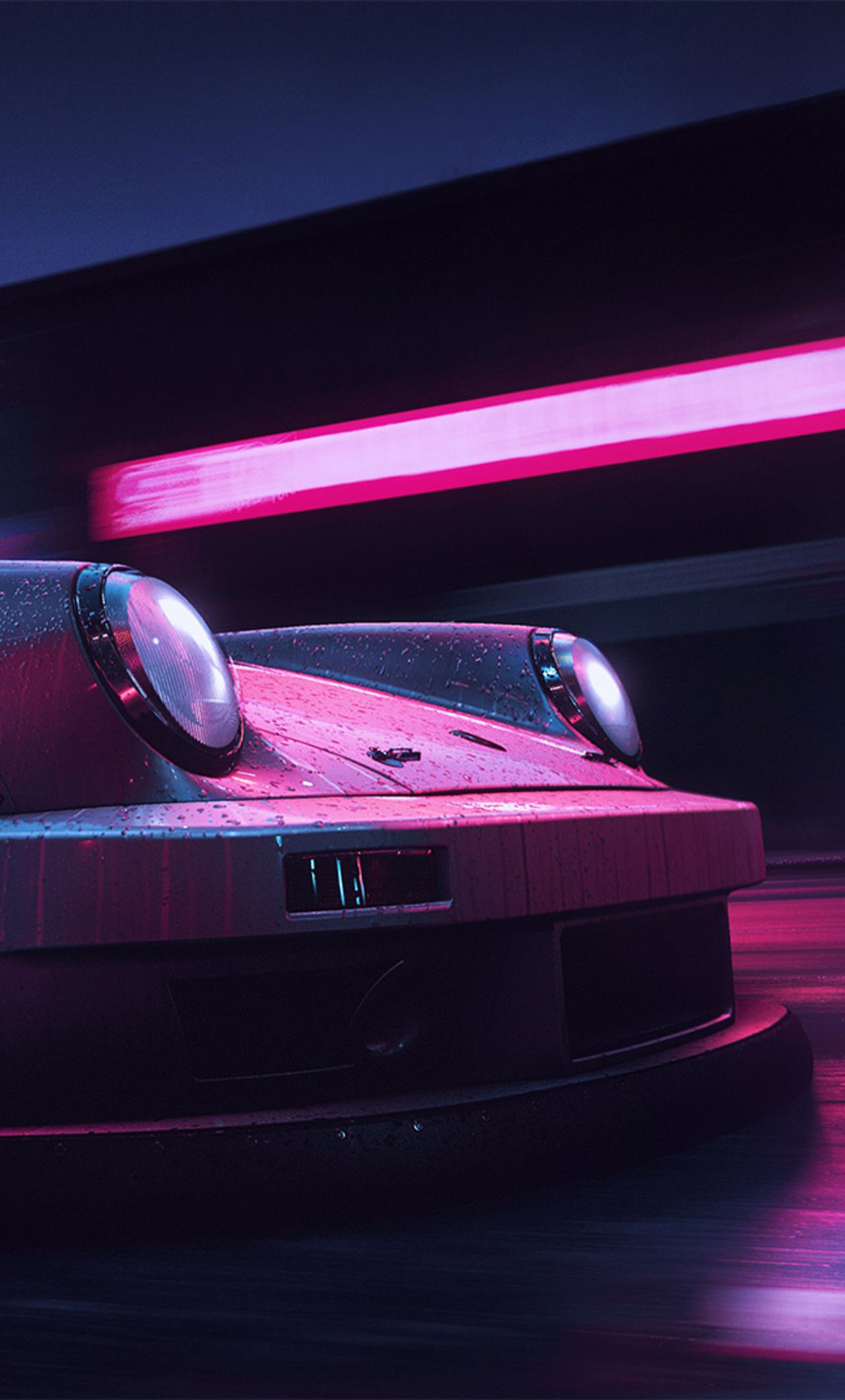 1280x2120 Porsche Neon Wallpaper