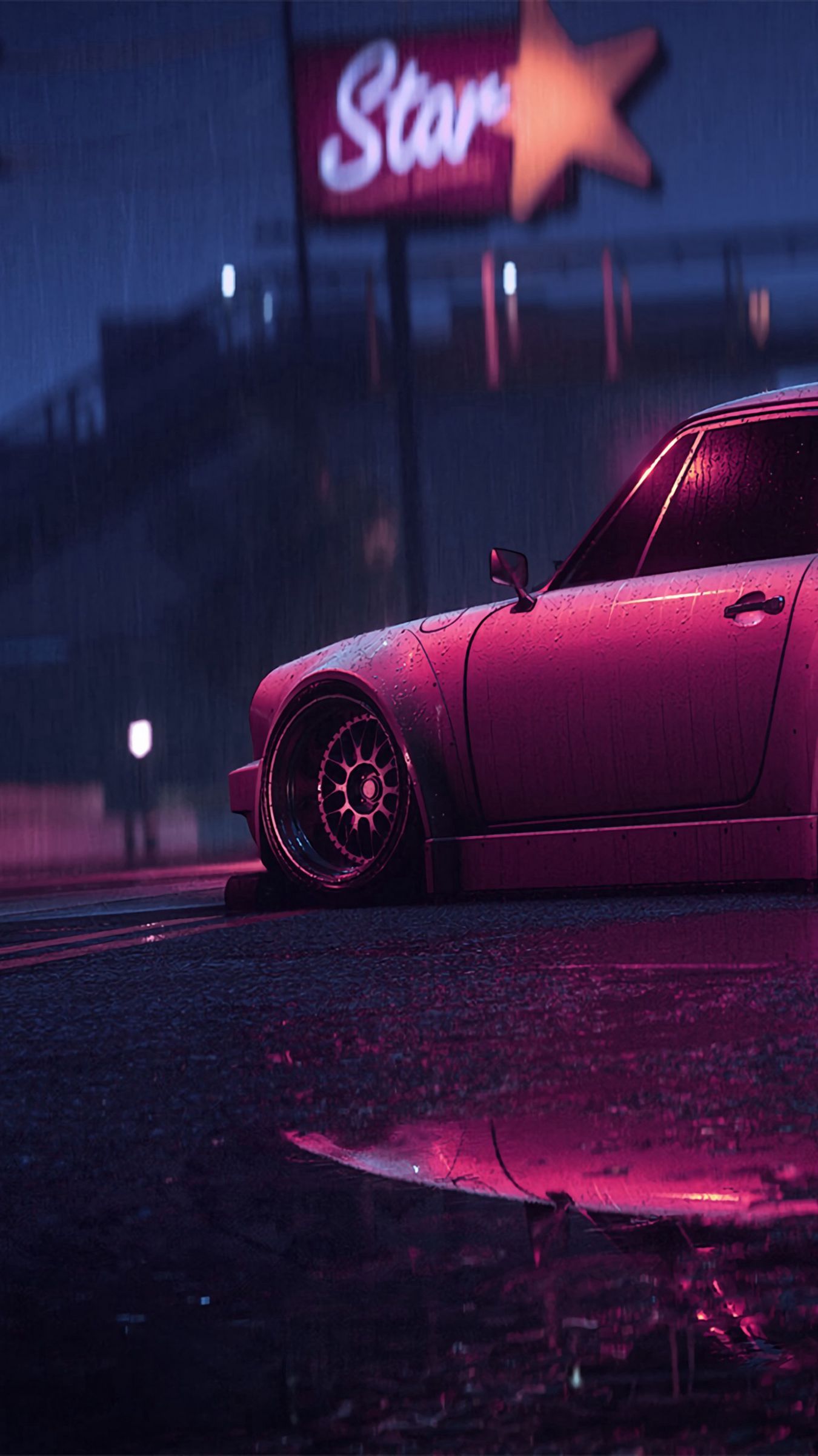 1350x2400 Download wallpaper 1350x2400 porsche 911 carrera rsr, porsche, sports car, old, tuning, night, neon iphone 8+/7+/6s+/for parallax HD background