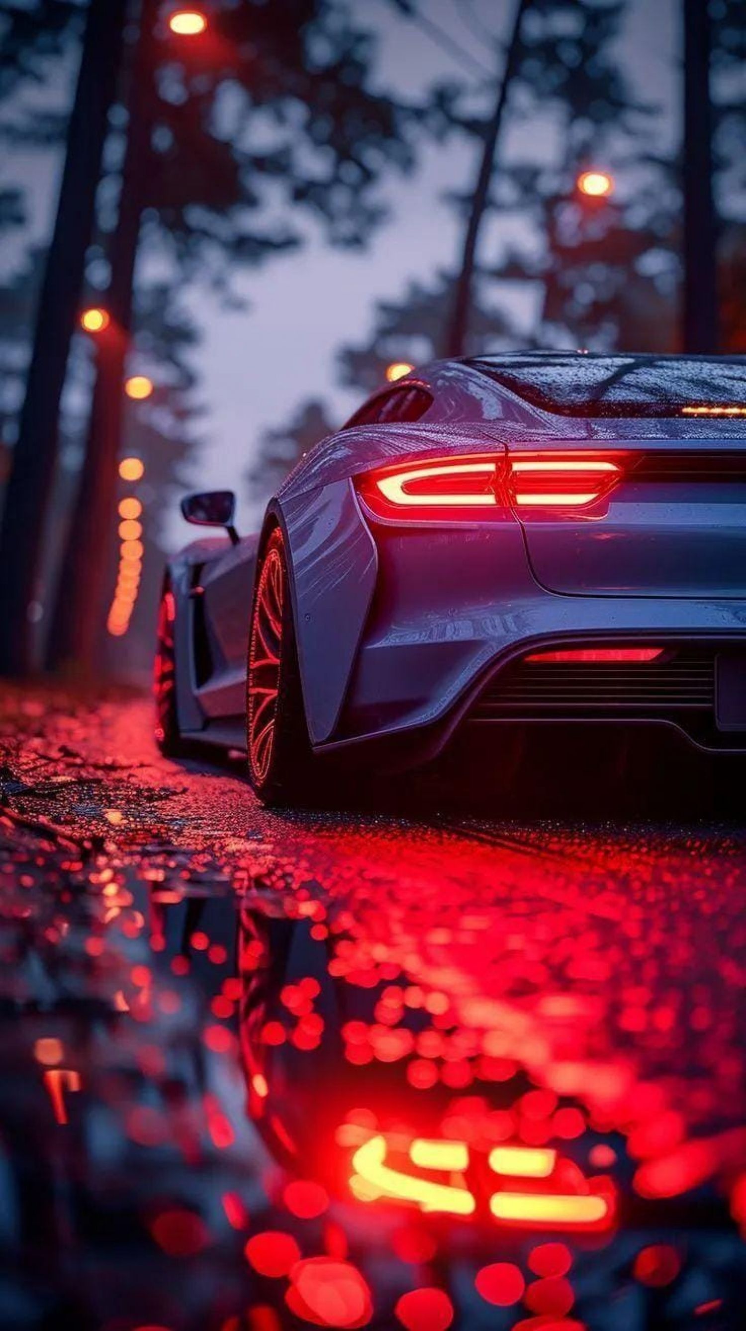 1500x2675 Blue Neon Porsche Car