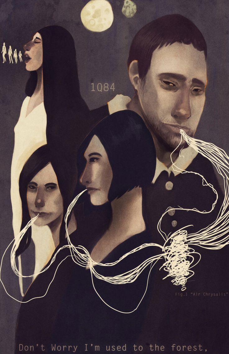 736x1137 1Q84. Art haus, Haruki murakami, Expressionist art