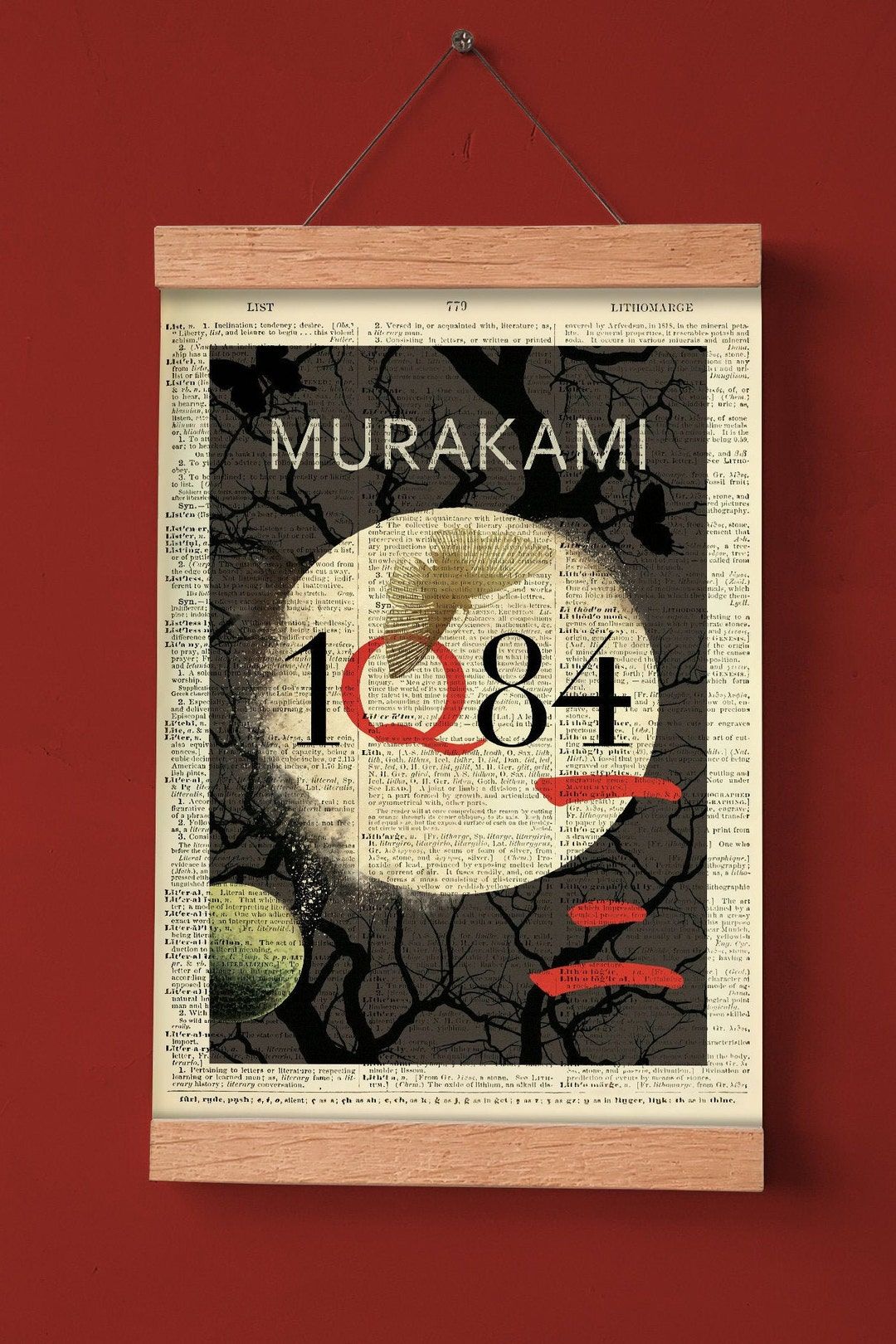 1080x1620 1Q84 by Haruki Murakami, Printable Book Cover, Literary Poster, Classroom Library Wall Art, Book Cover Print, Japanese Literature
