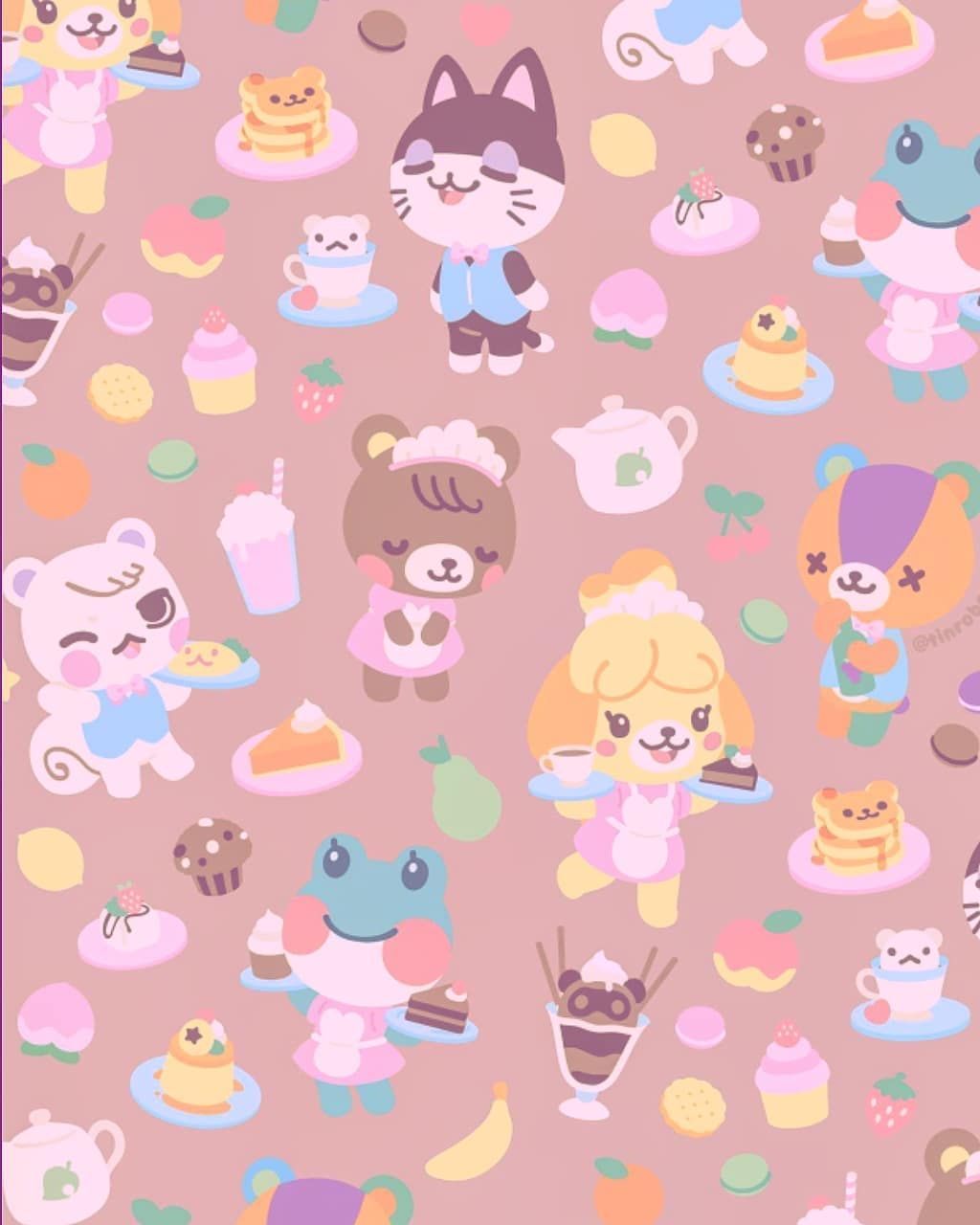 1024x1280 Kawaii Animal Crossing Wallpaper