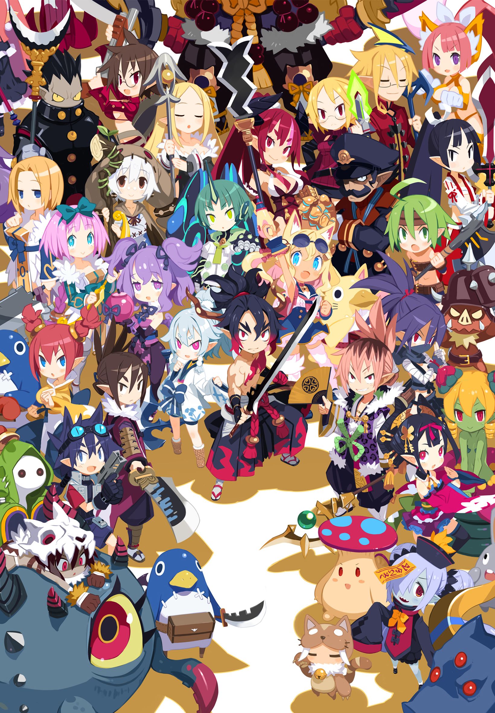 1640x2360 Disgaea 7 Characters Wallpaper with Monocle