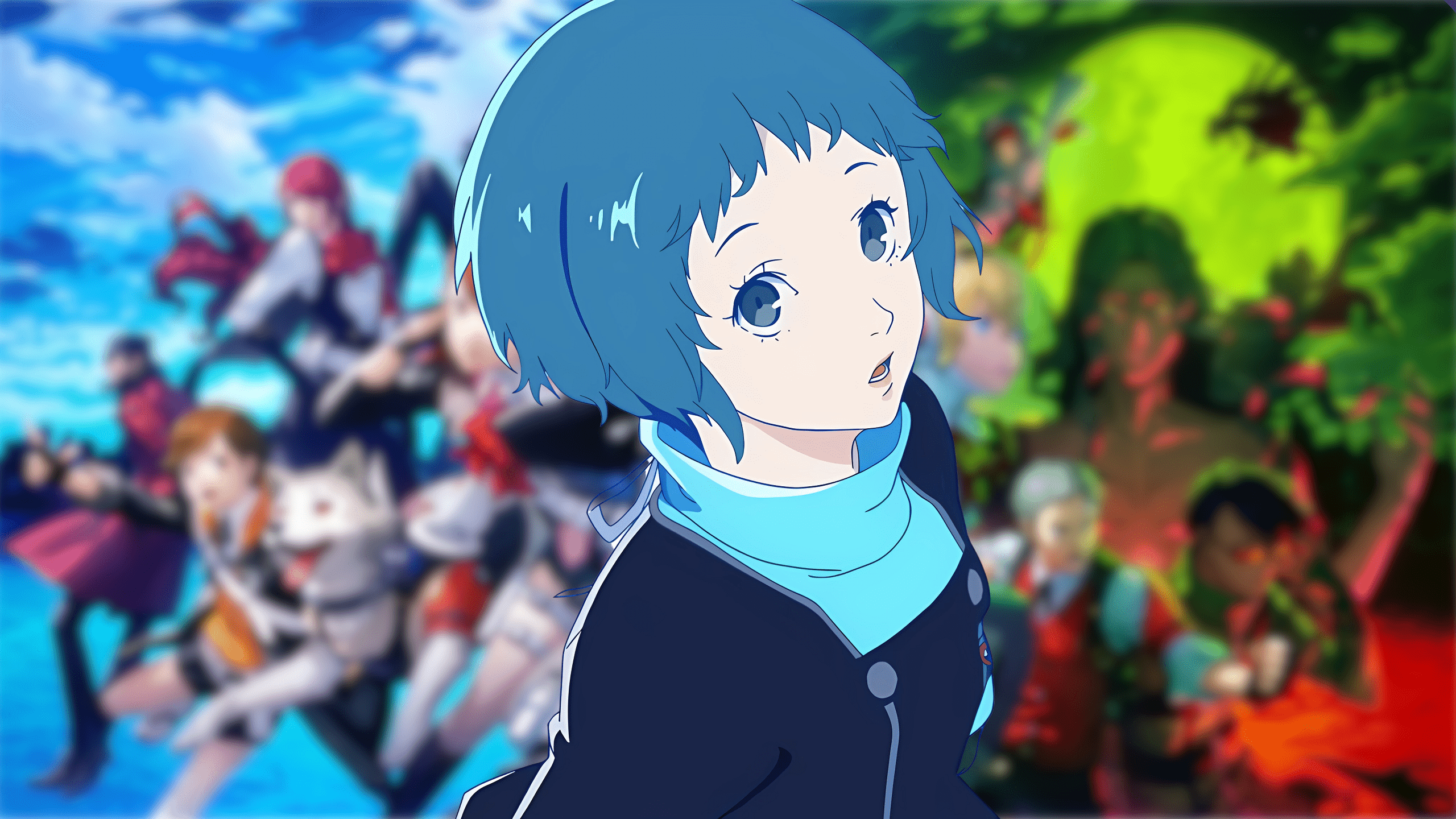 2560x1440 In the opening movie, I really love how Fuuka glances up at the camera. I tried to make a wallpaper out of it. Y'all rocking with this? Any suggestions?