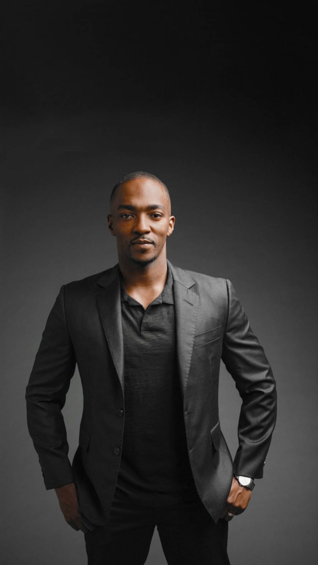1080x1920 Download Anthony Mackie In Dark Suit Wallpaper