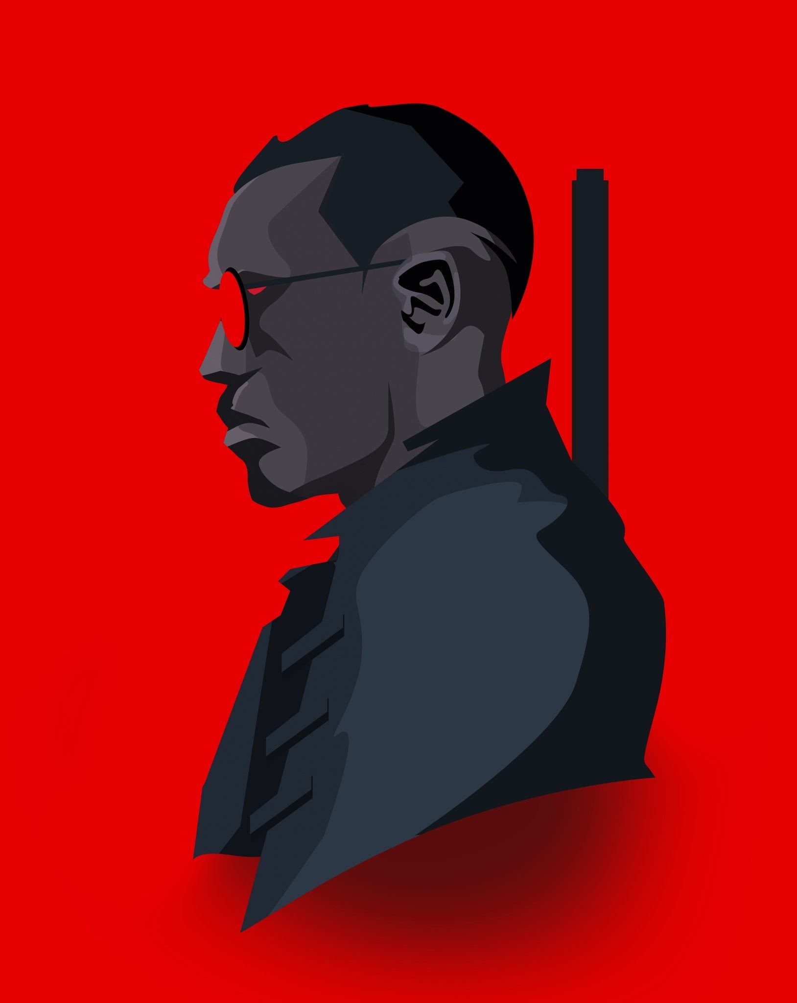 1628x2048 Mahershala Ali as Blade minimalist art
