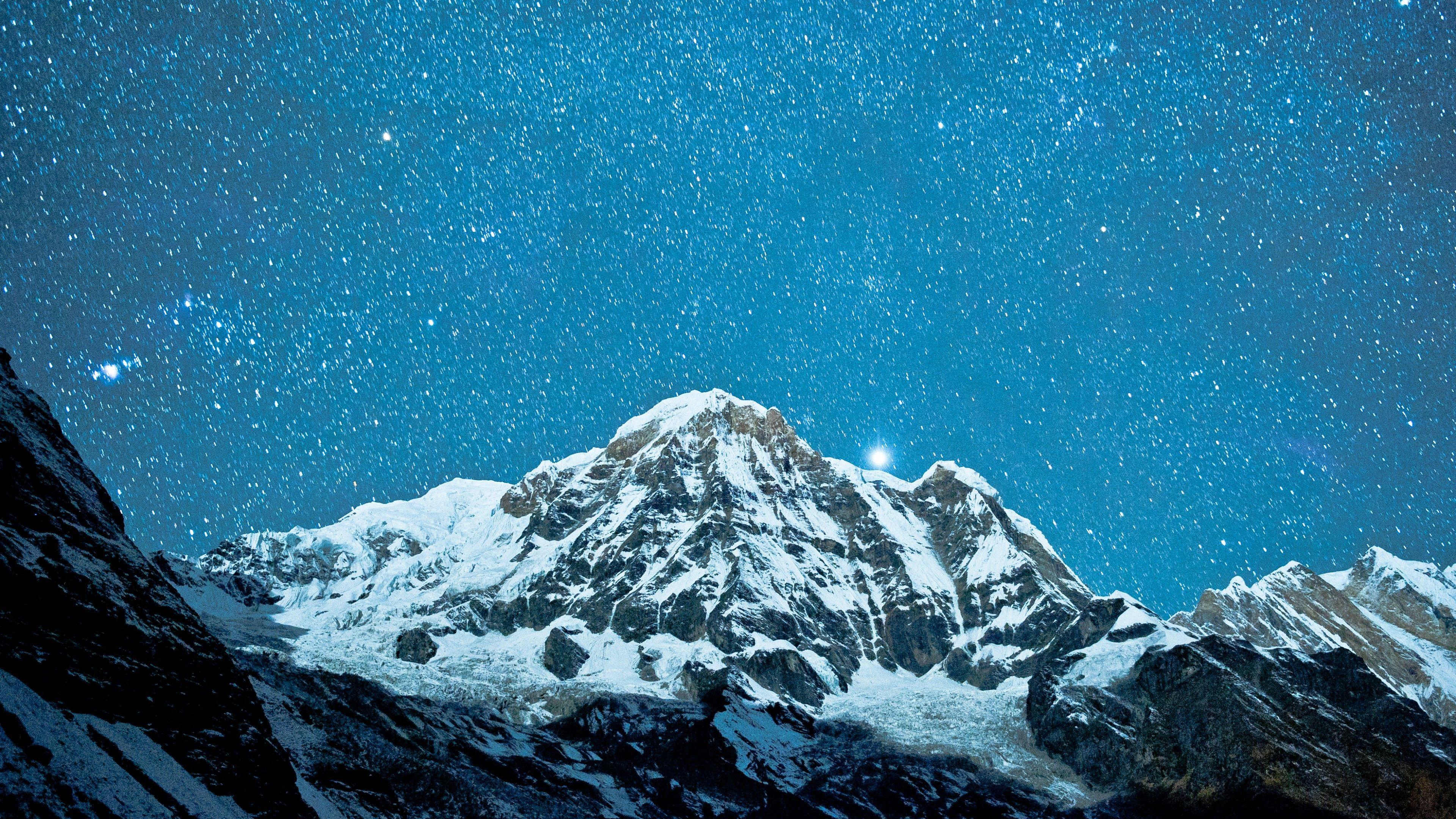 3840x2160 Wallpaper Nepal, 5k, 4k wallpaper, Himalayas, night, stars, OS