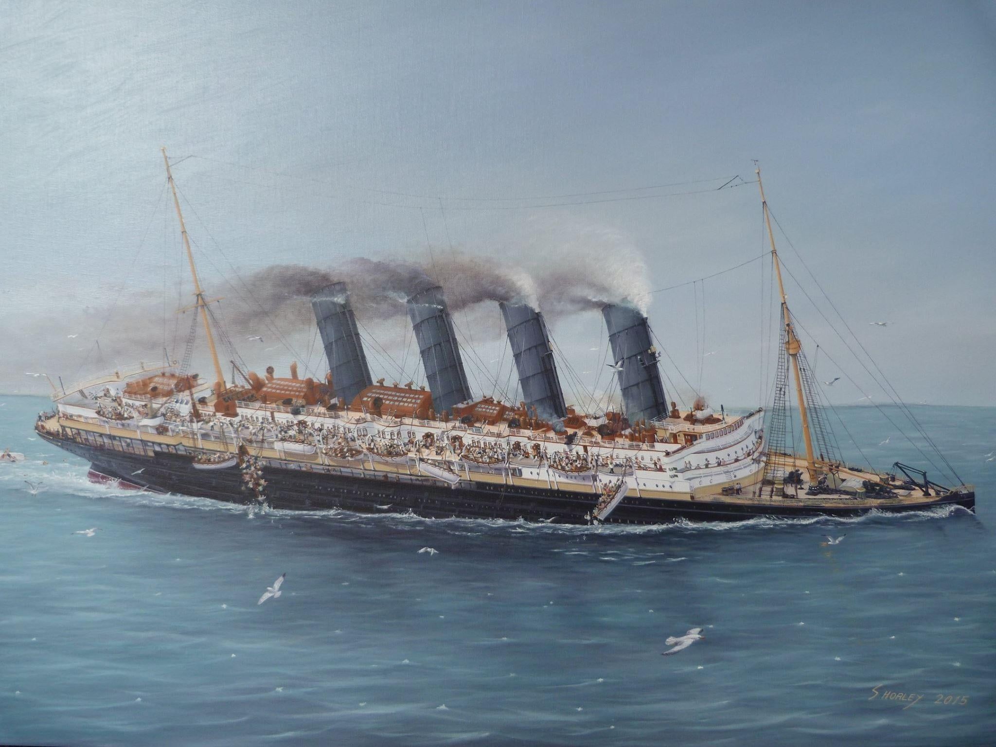 2048x1536 On this day in the Cunarder RMS Lusitania was torpedoed off the coast of Kinsale, Ireland, with the loss of 195 of her passengers