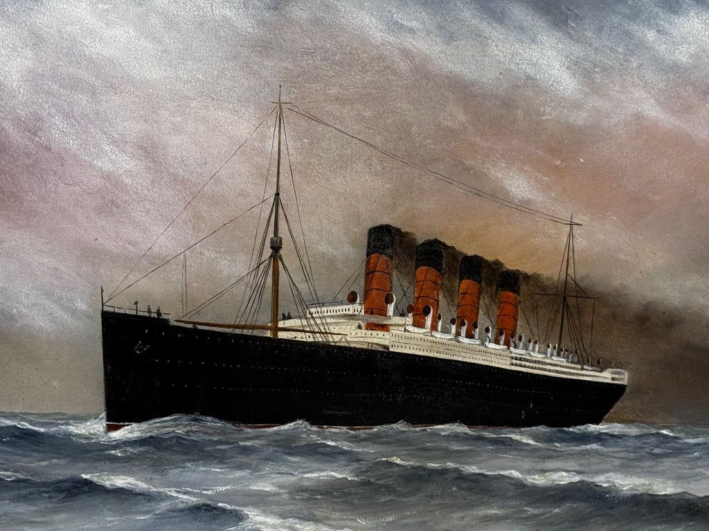 1024x768 Majestic Marine Masterpiece RMS Lusitania Ship Shortly Before Being To