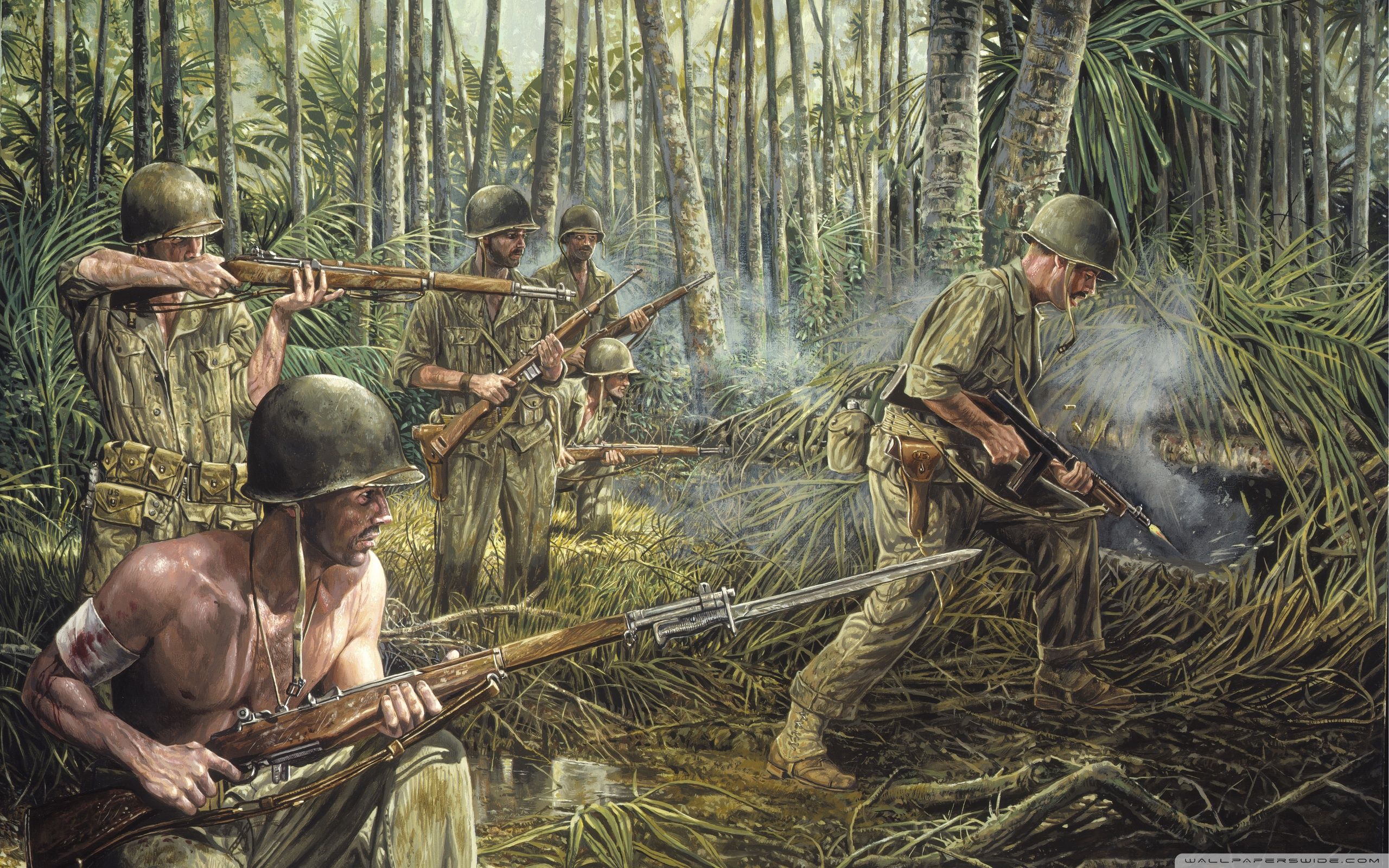 2560x1600 Soldiers At War Art 4K UHD Wallpaper for UltraHD Desktop and TV : Smartphone and Tablet Devices