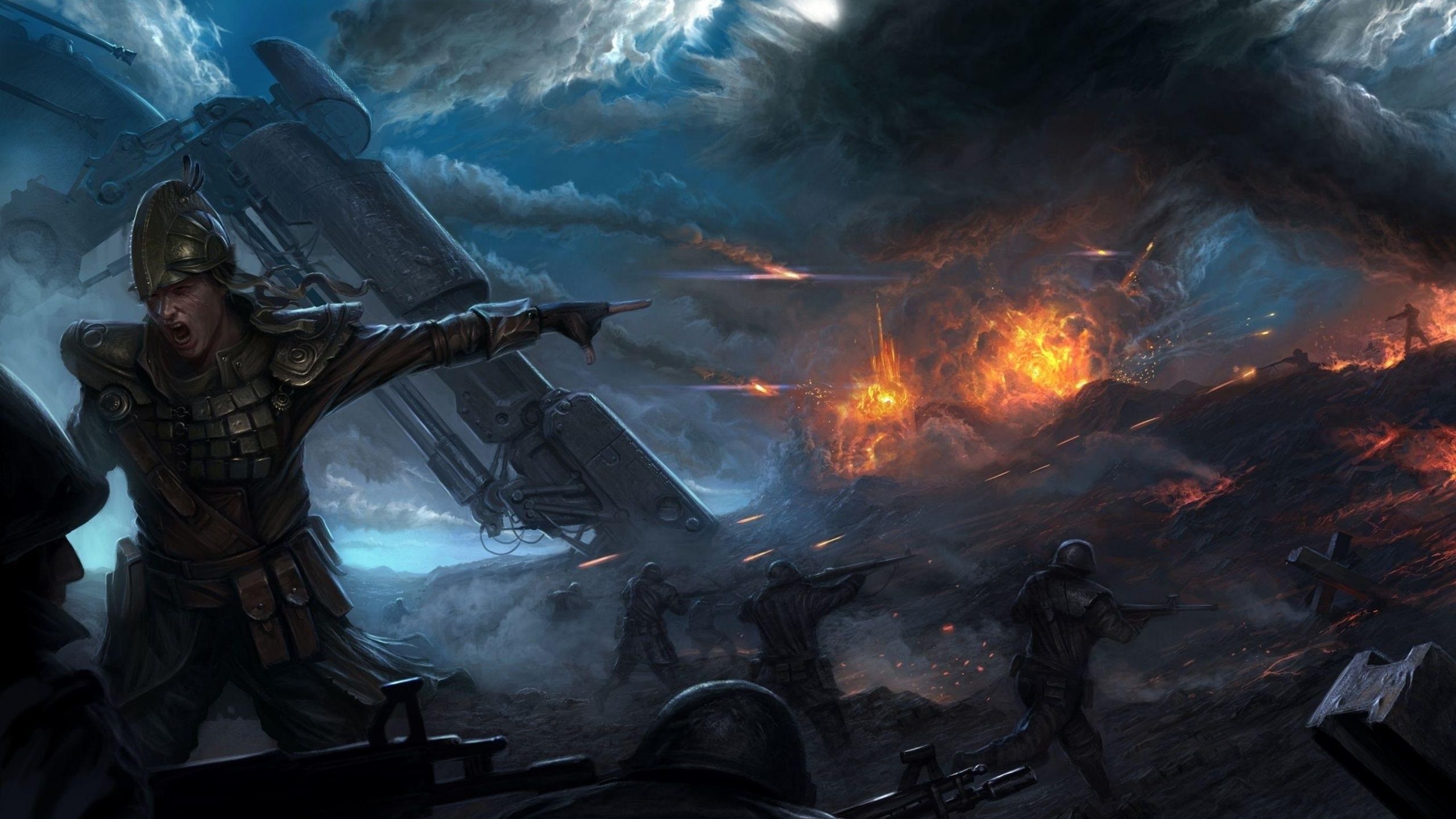 2560x1440 Wallpaper Art picture, soldiers, war, smoke 2560x1440 QHD Picture, Image
