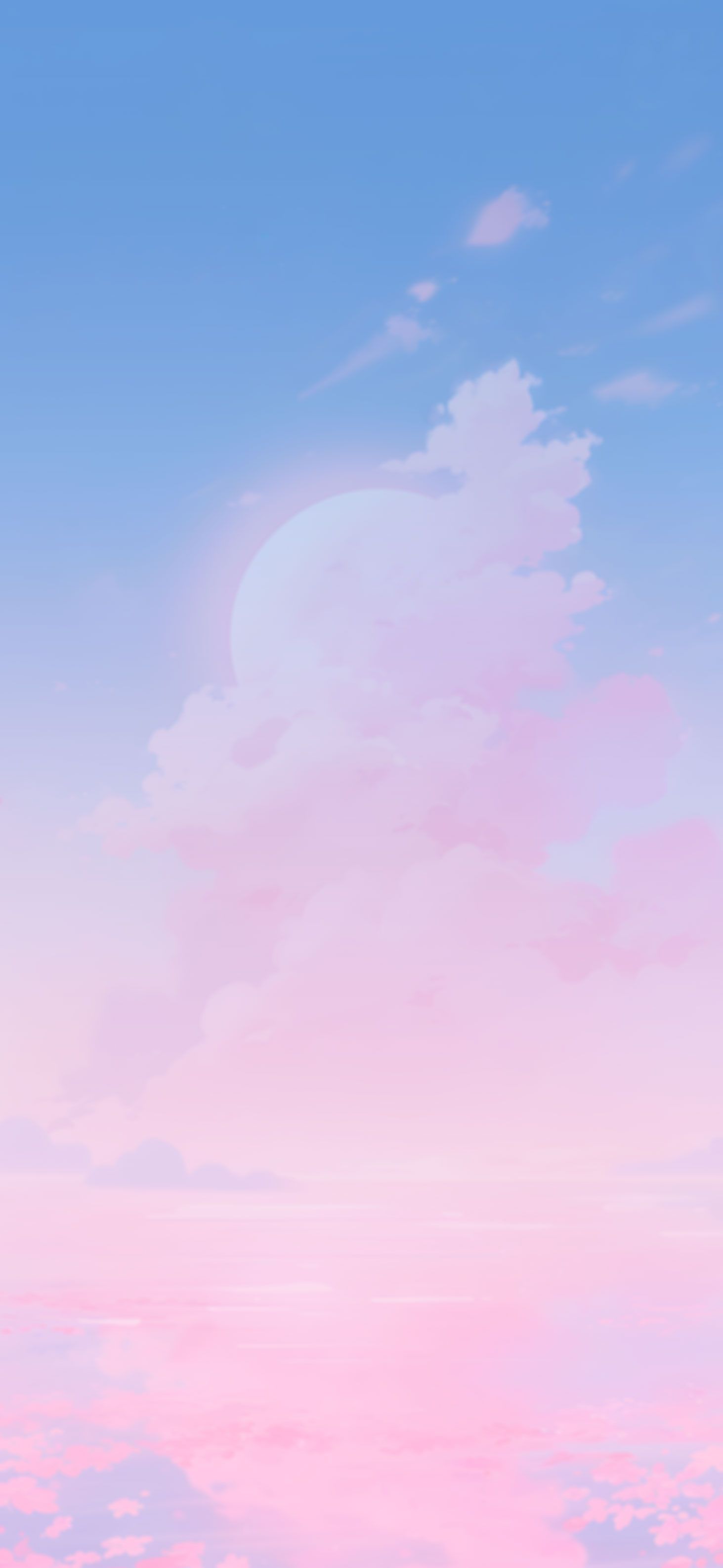 1463x3171 Romantic Pink Clouds Over Water Wallpaper